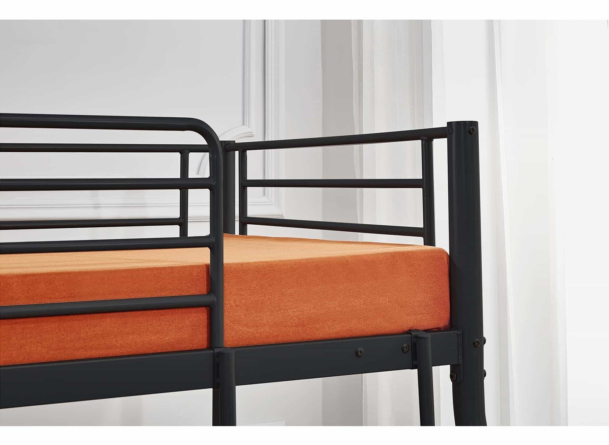 Litera metálica negra TRINITY para 3 personas, 90 x 190 cm y 140 x 190 cm