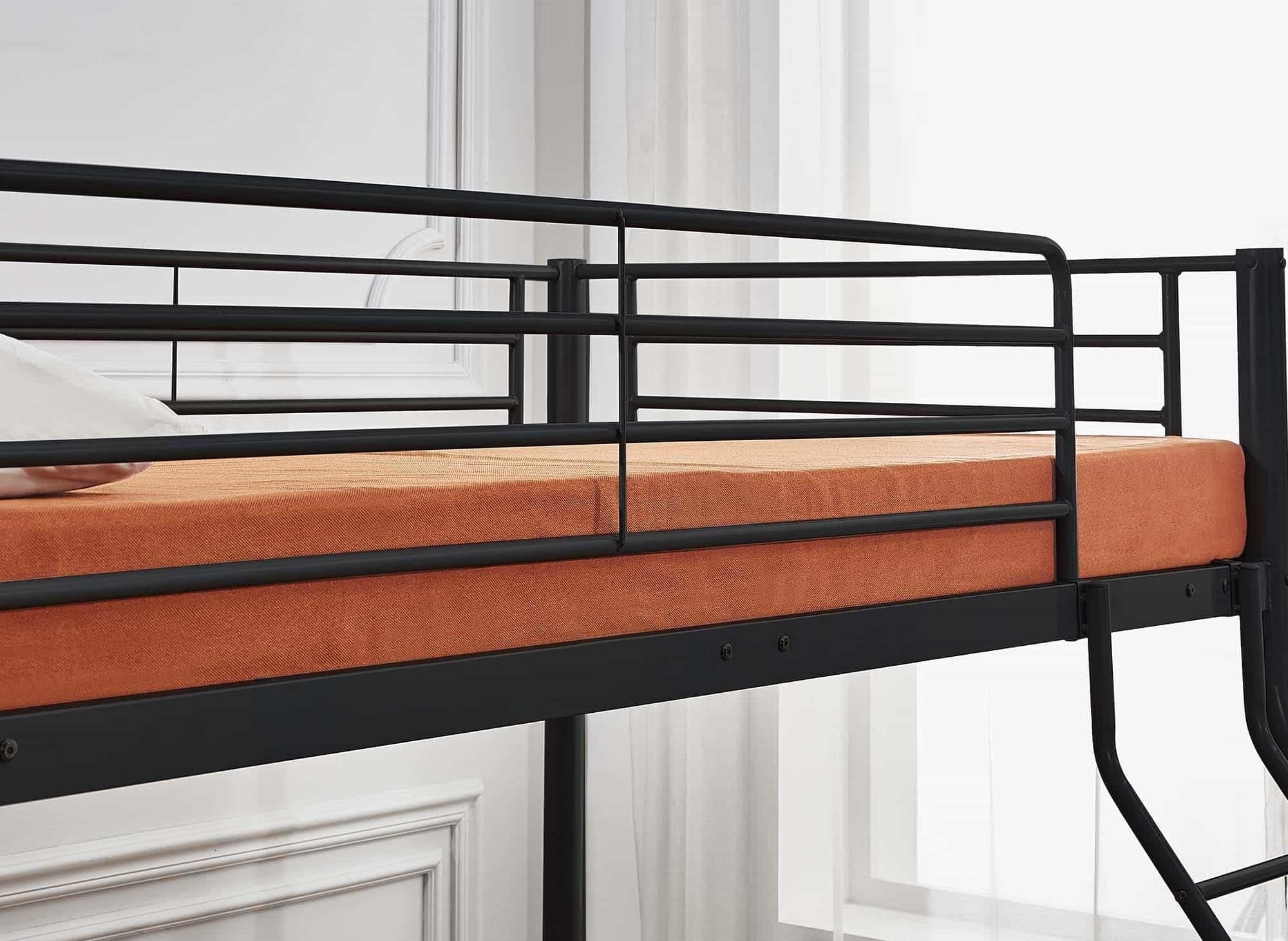 Litera metálica negra TRINITY para 3 personas, 90 x 190 cm y 140 x 190 cm