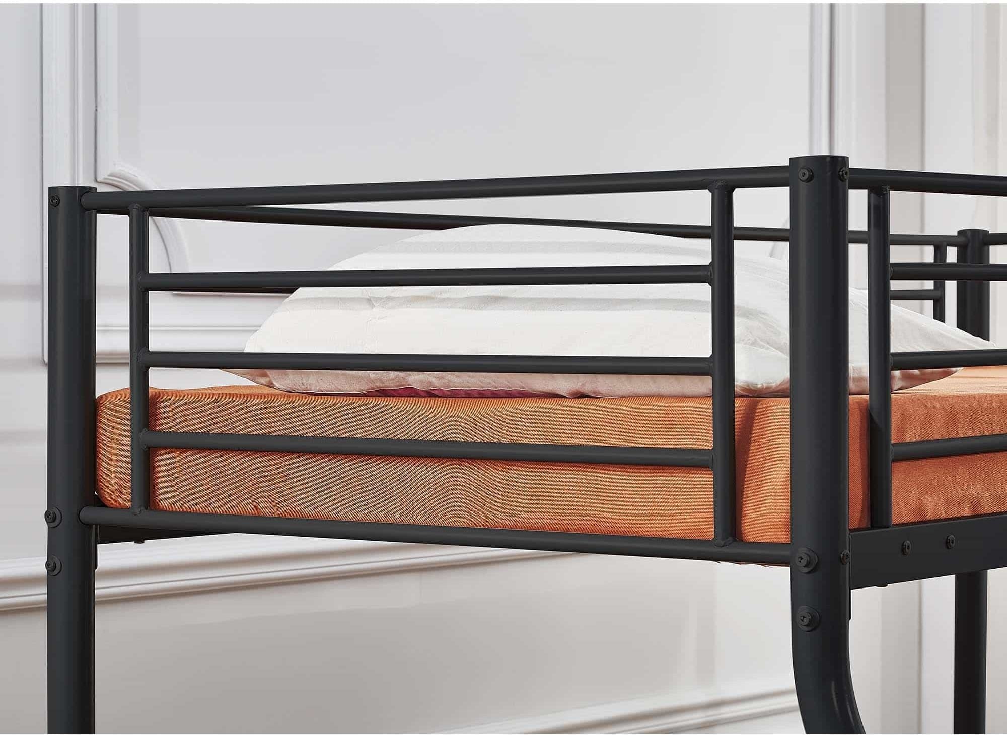 Litera metálica negra TRINITY para 3 personas, 90 x 190 cm y 140 x 190 cm