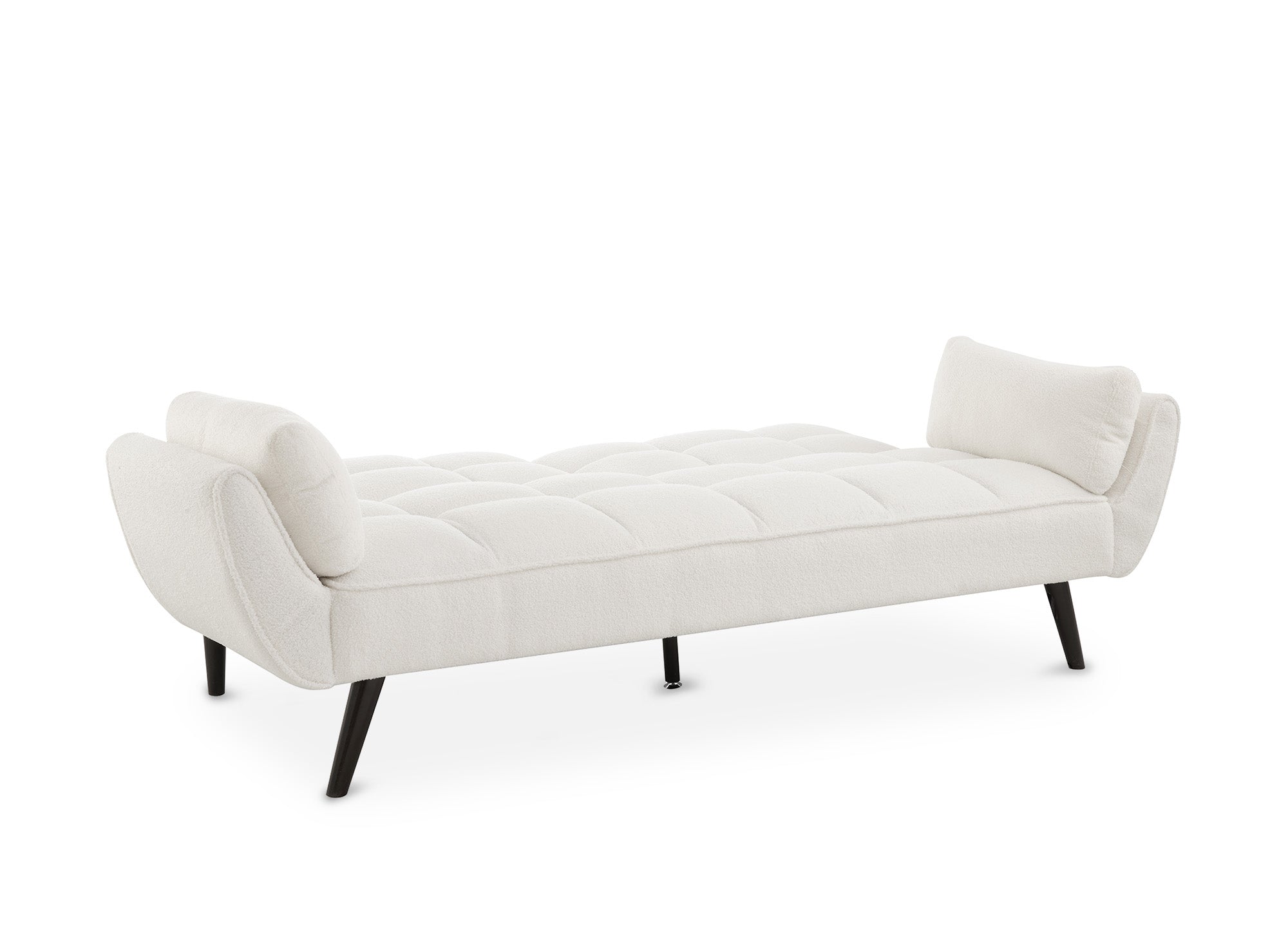 Sofá NARA de 3 plazas con mecanismo clic-clac en tejido bouclé color blanco roto