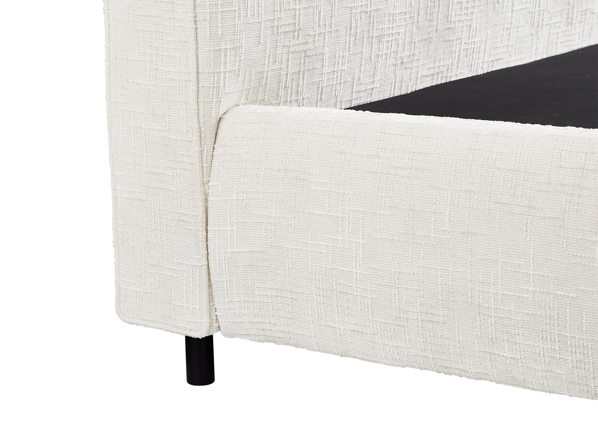 Cama con almacenaje MELO de terciopelo jaspeado beige de 160x200 cm