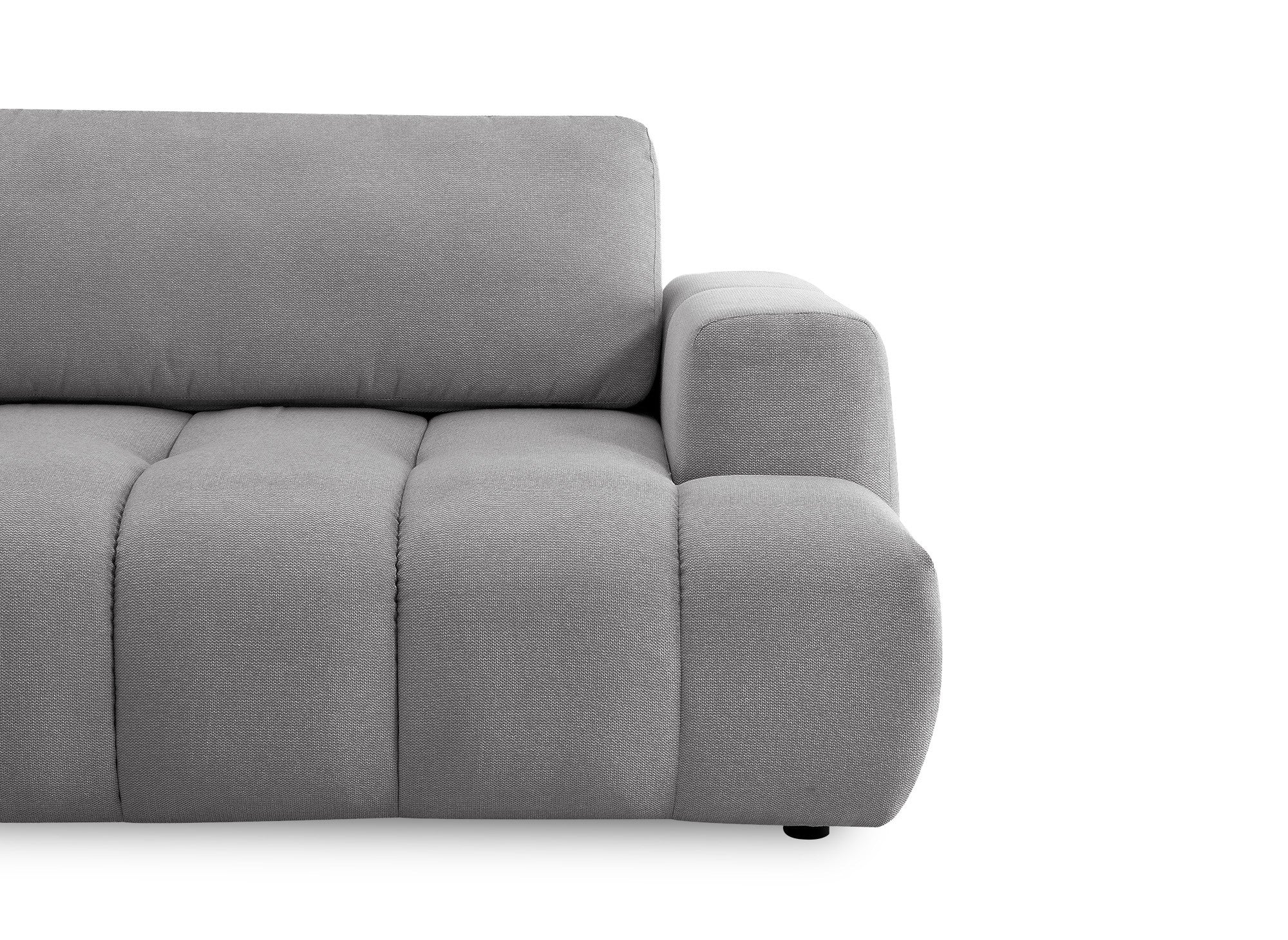 Sofá cama esquinero HAVEN con almacenaje en tela gris - Esquina izquierda