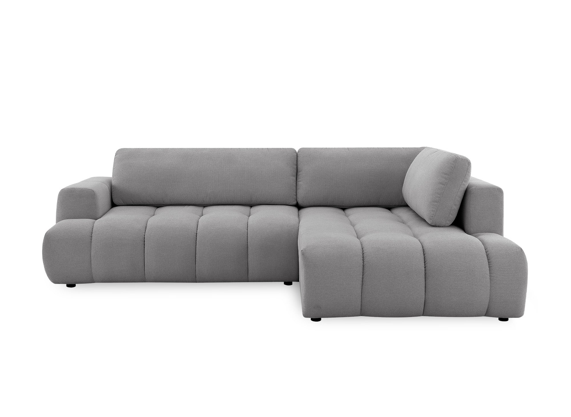 Sofá cama esquinero HAVEN con almacenaje en tela gris - Esquina derecha