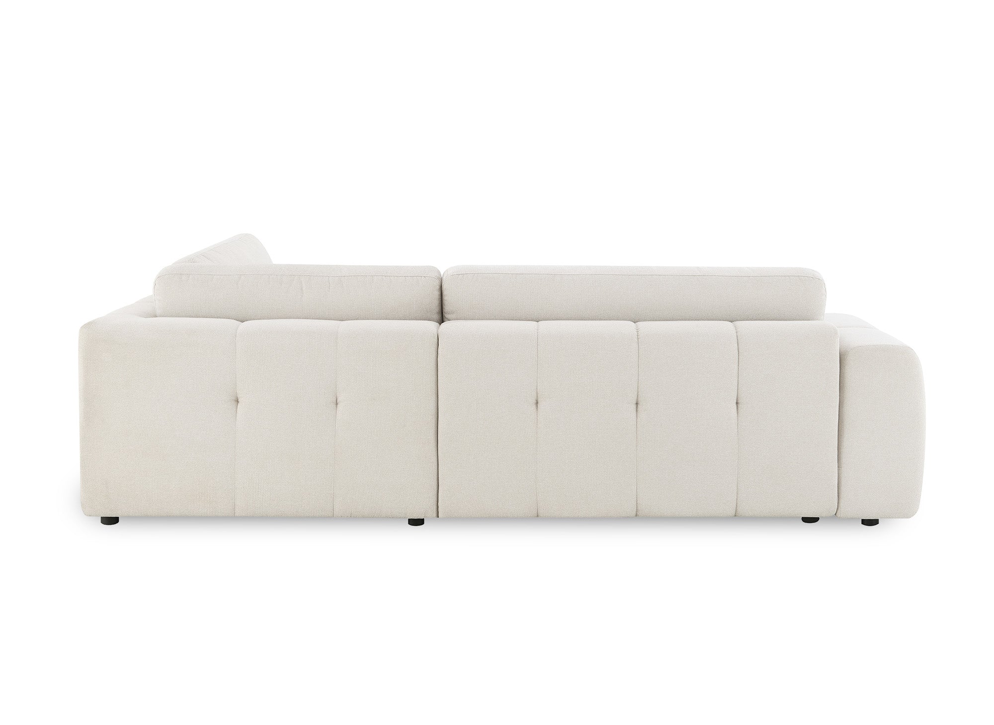 Sofá esquinero convertible HAVEN con almacenaje en tela beige - Esquinero derecho