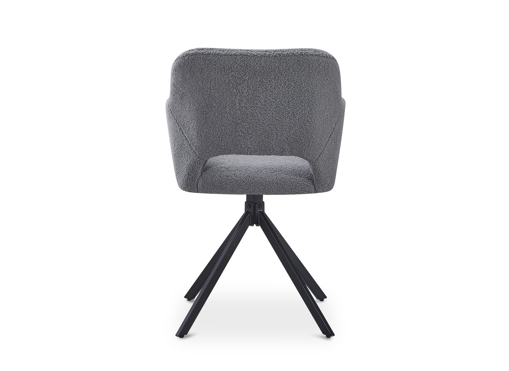 Juego de 2 sillas giratorias de diseño en tela bouclé gris cielo