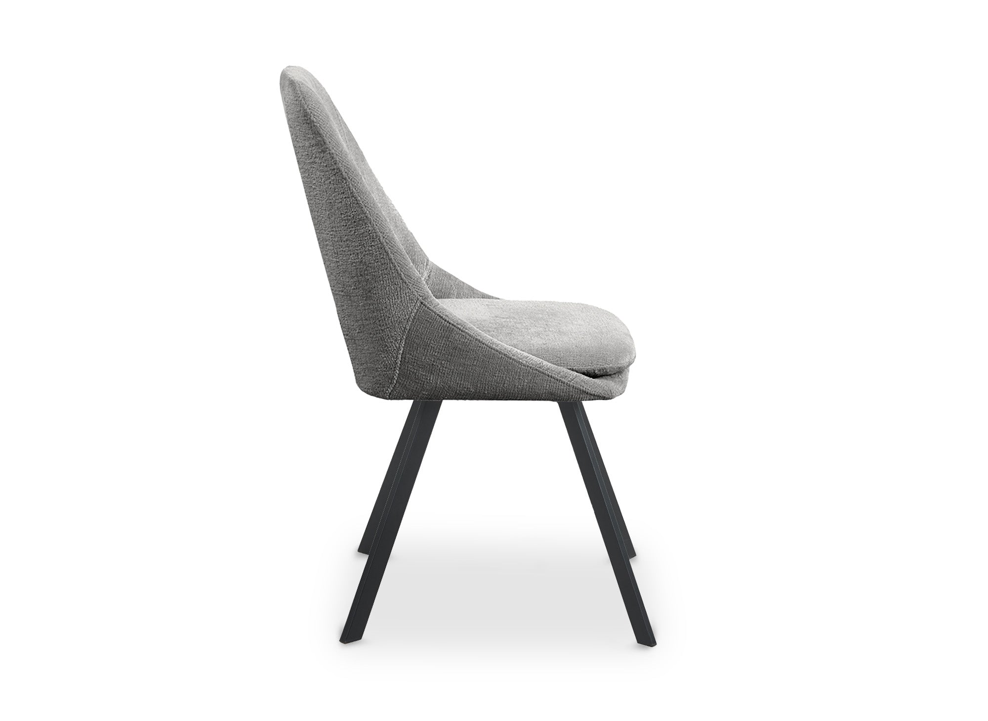 Juego de 4 sillas NARCISSE de terciopelo gris texturizado