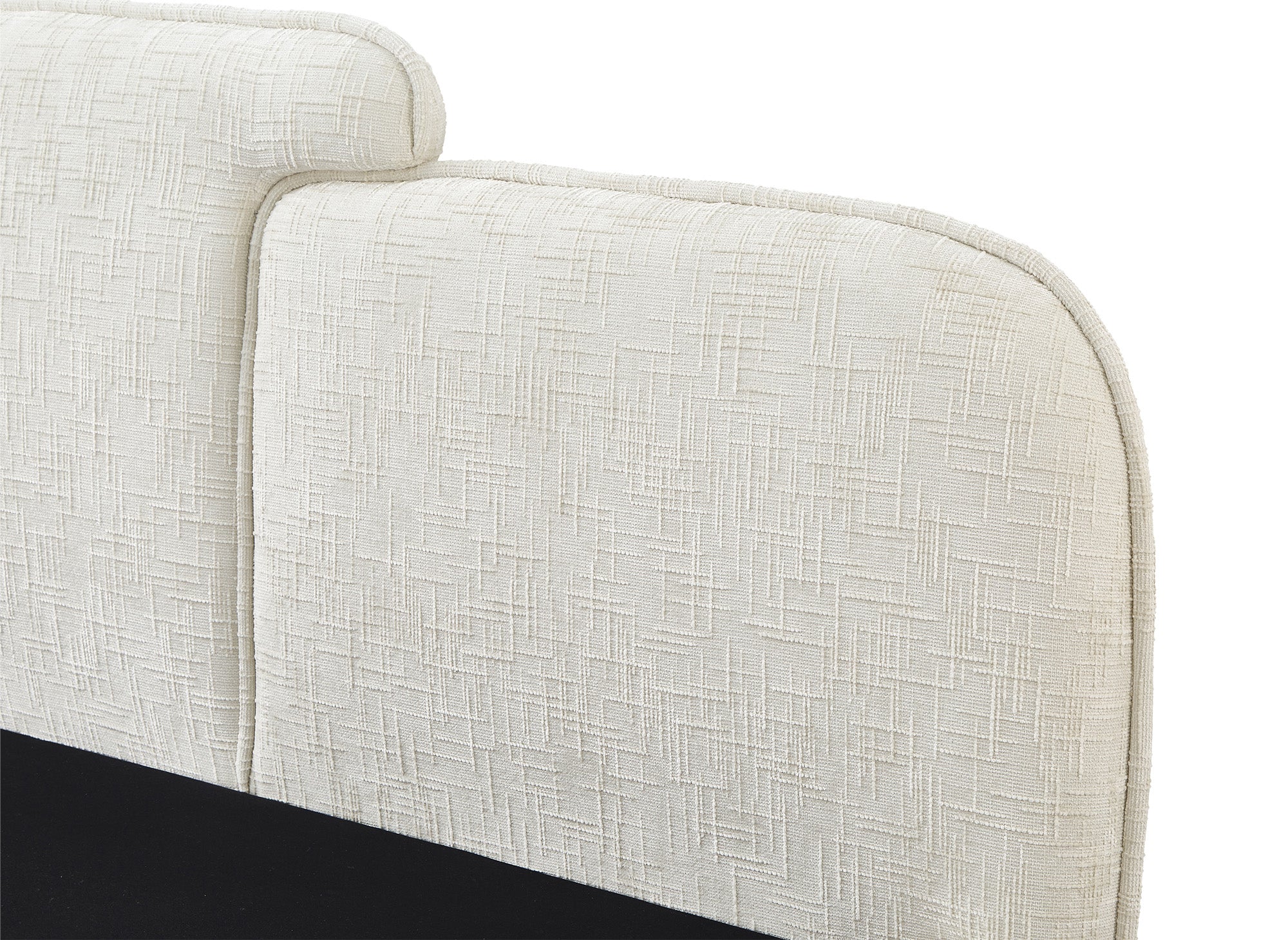 Cama con almacenaje MILENA de terciopelo jaspeado beige de 140x190 cm