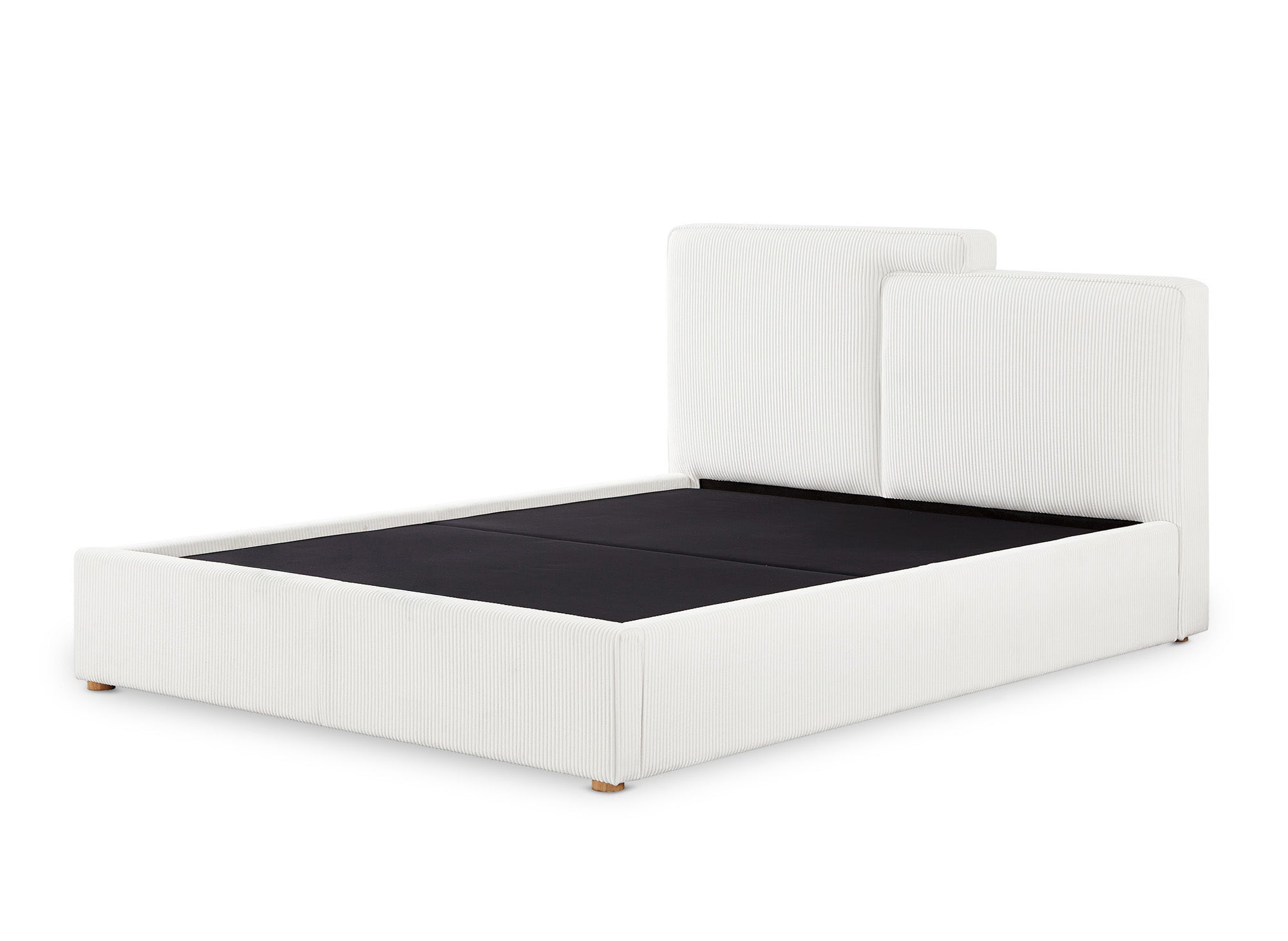 Cama de almacenaje ZELIA de 180x200 cm en pana color blanco roto