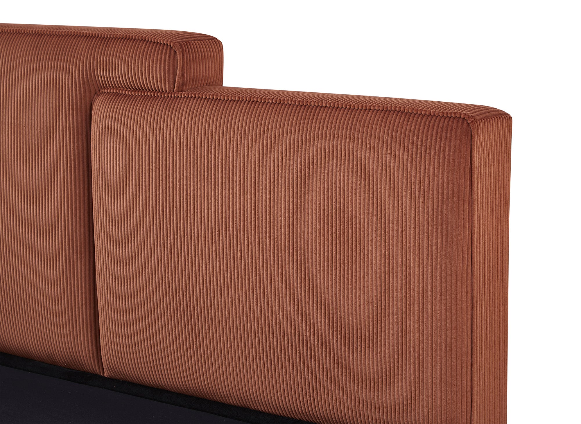 Cama de almacenaje ZELIA de 160x200 cm en pana color terracota