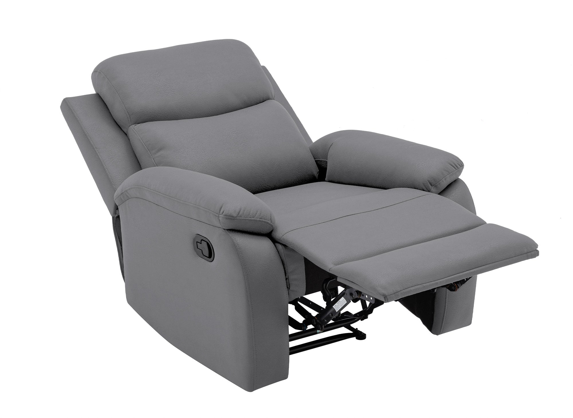 Sillón reclinable JACOB de piel sintética gris oscuro