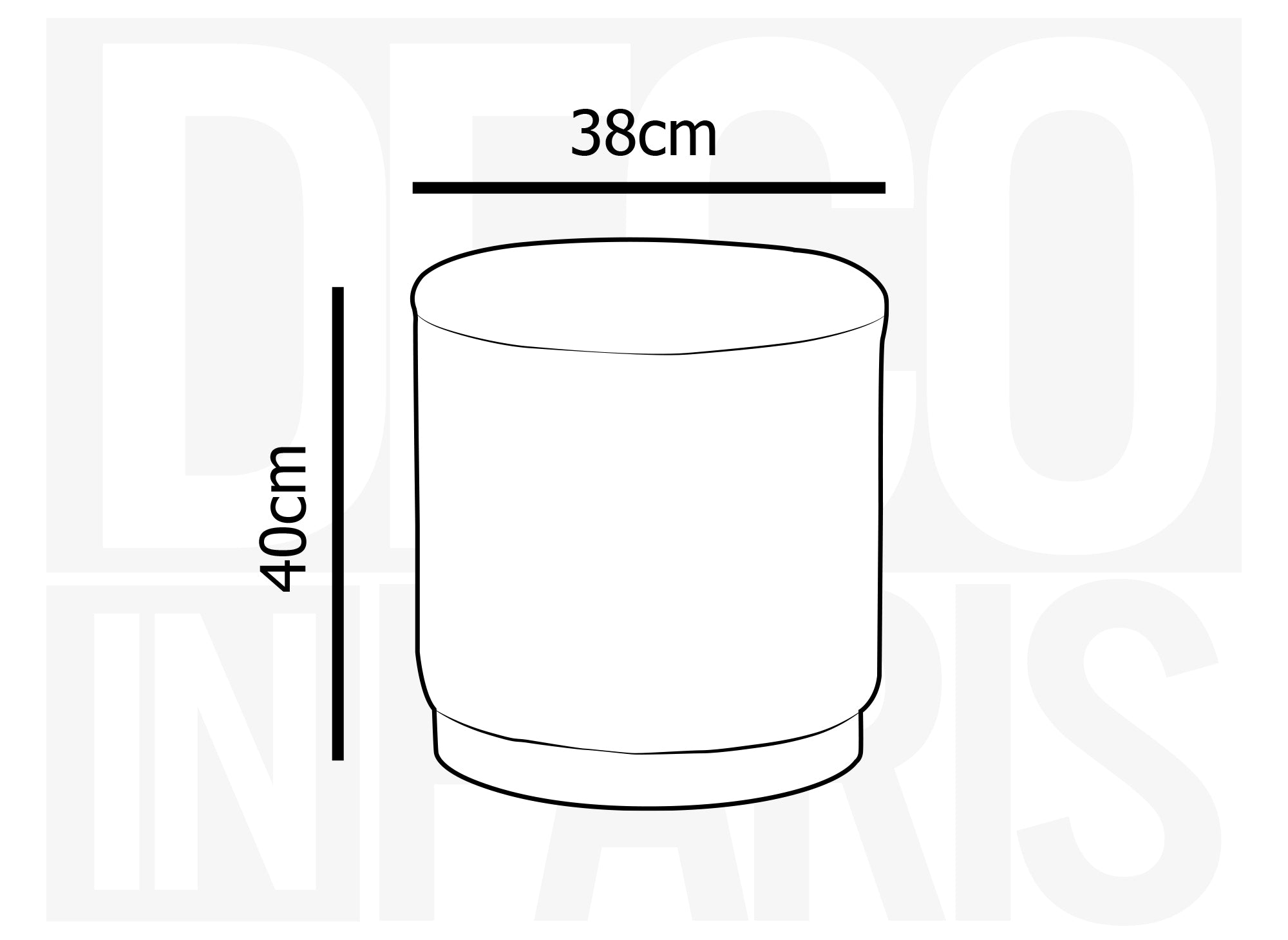Puf DENIA en tejido gris efecto piel de oveja y madera