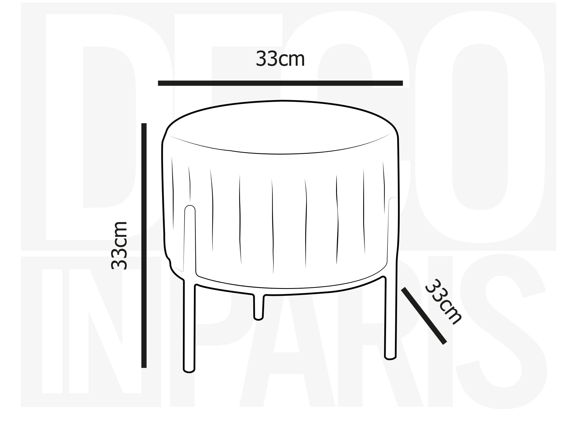 Puf de diseño GALY en terciopelo negro con patas de metal negro