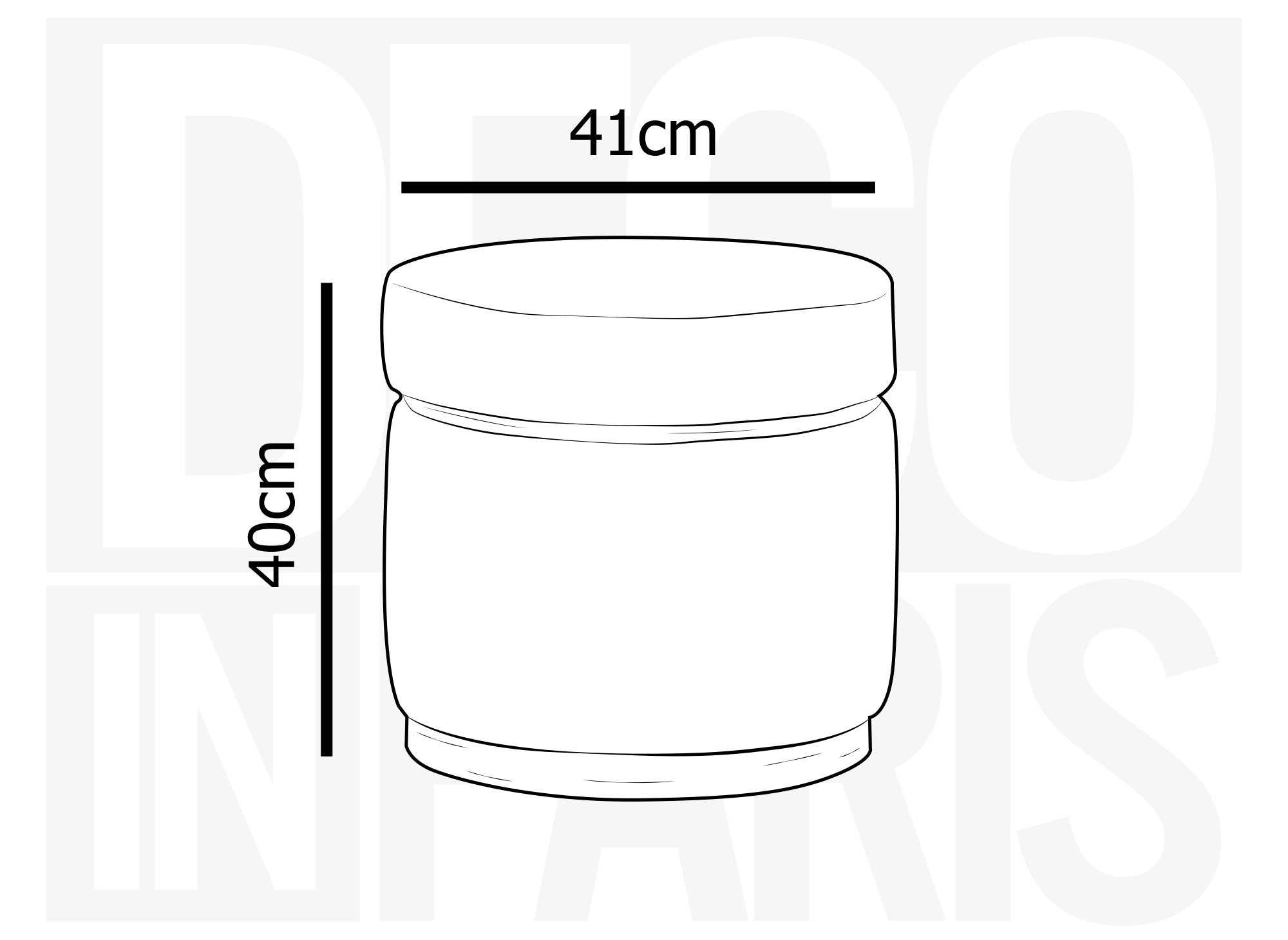 Puf de diseño DIVA en tejido gris efecto piel de oveja y madera clara