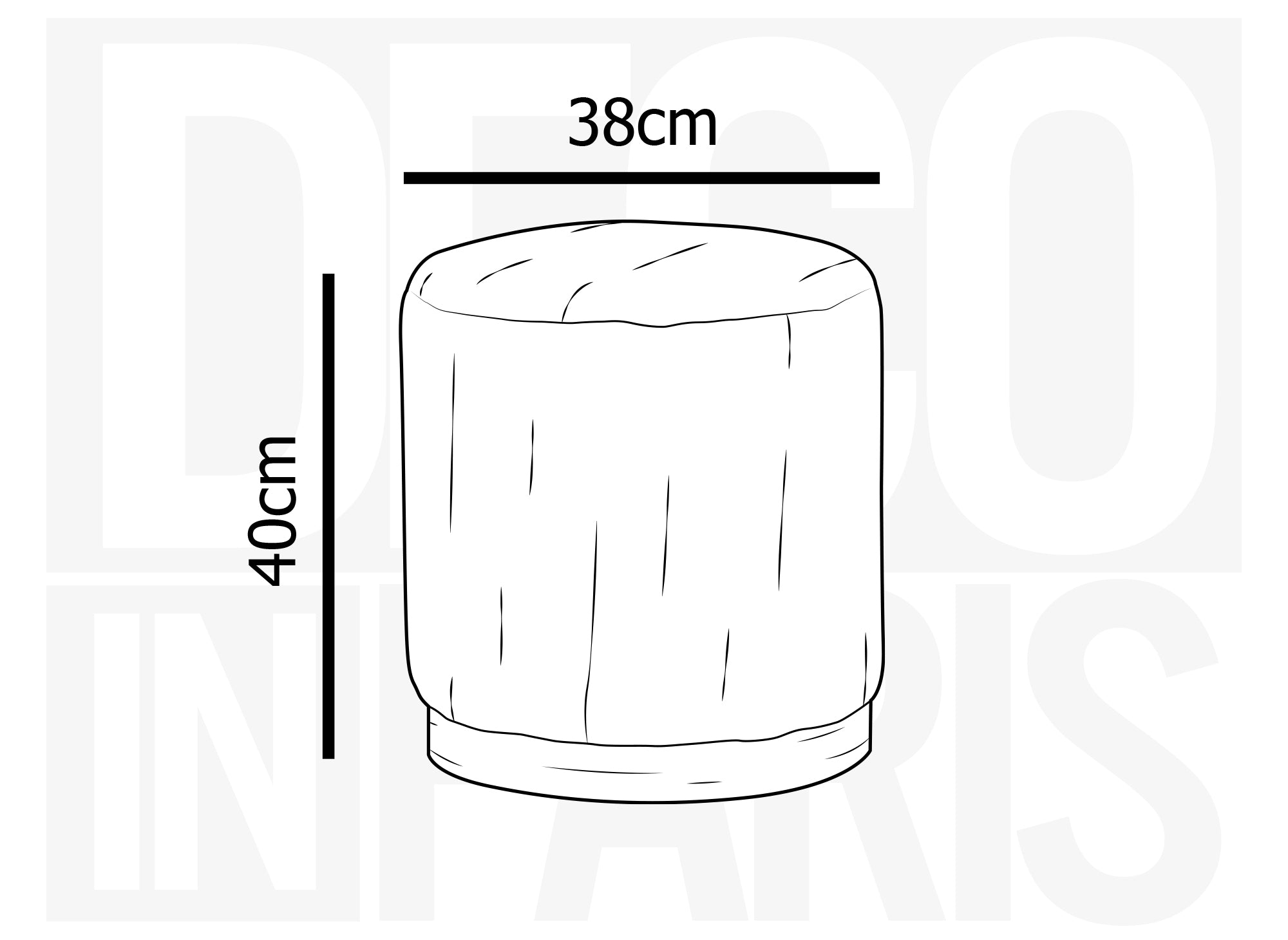 Puf de diseño NAORA en pana gris con patas de madera