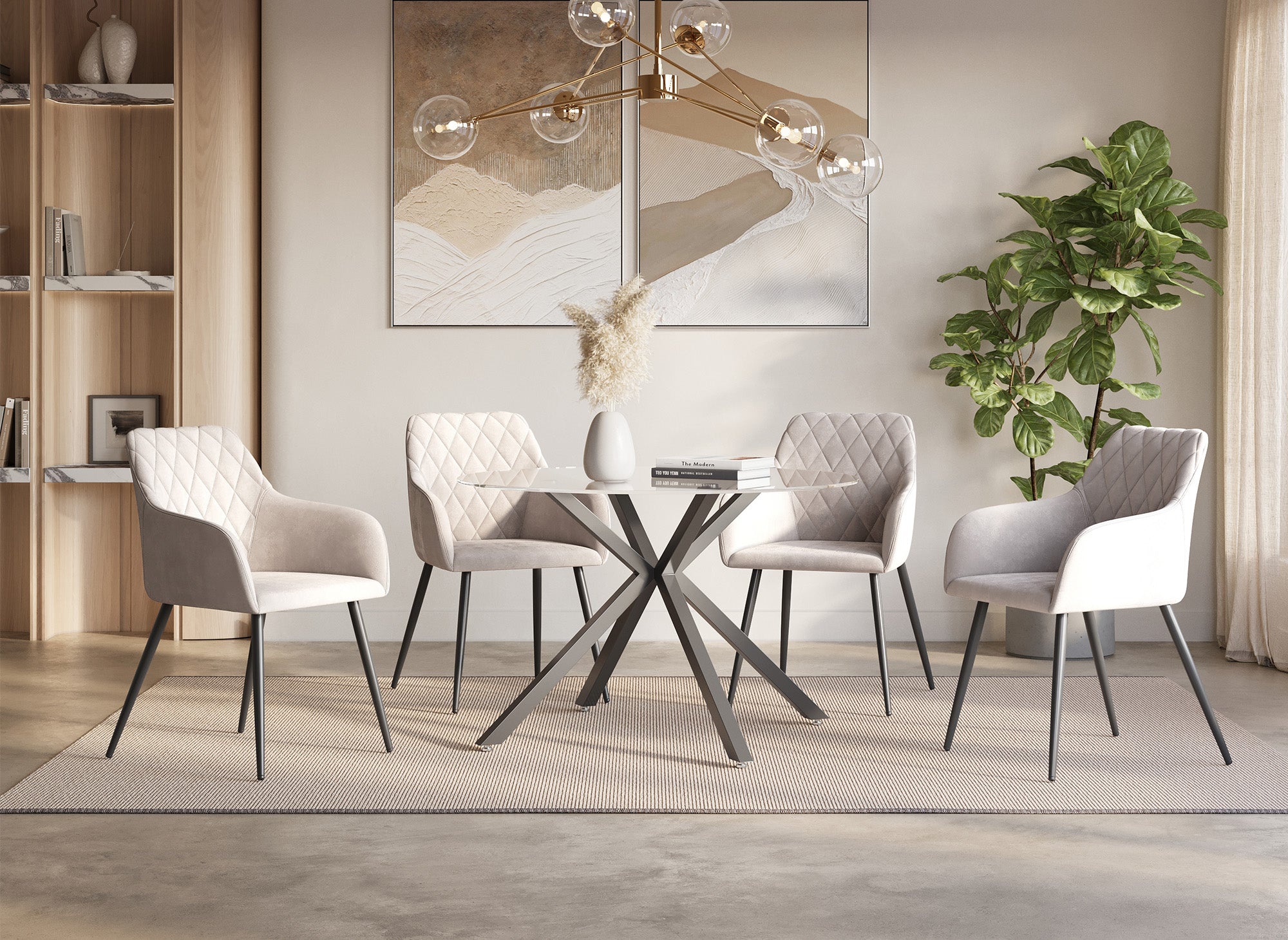 Mesa de comedor redonda de cristal CUBA