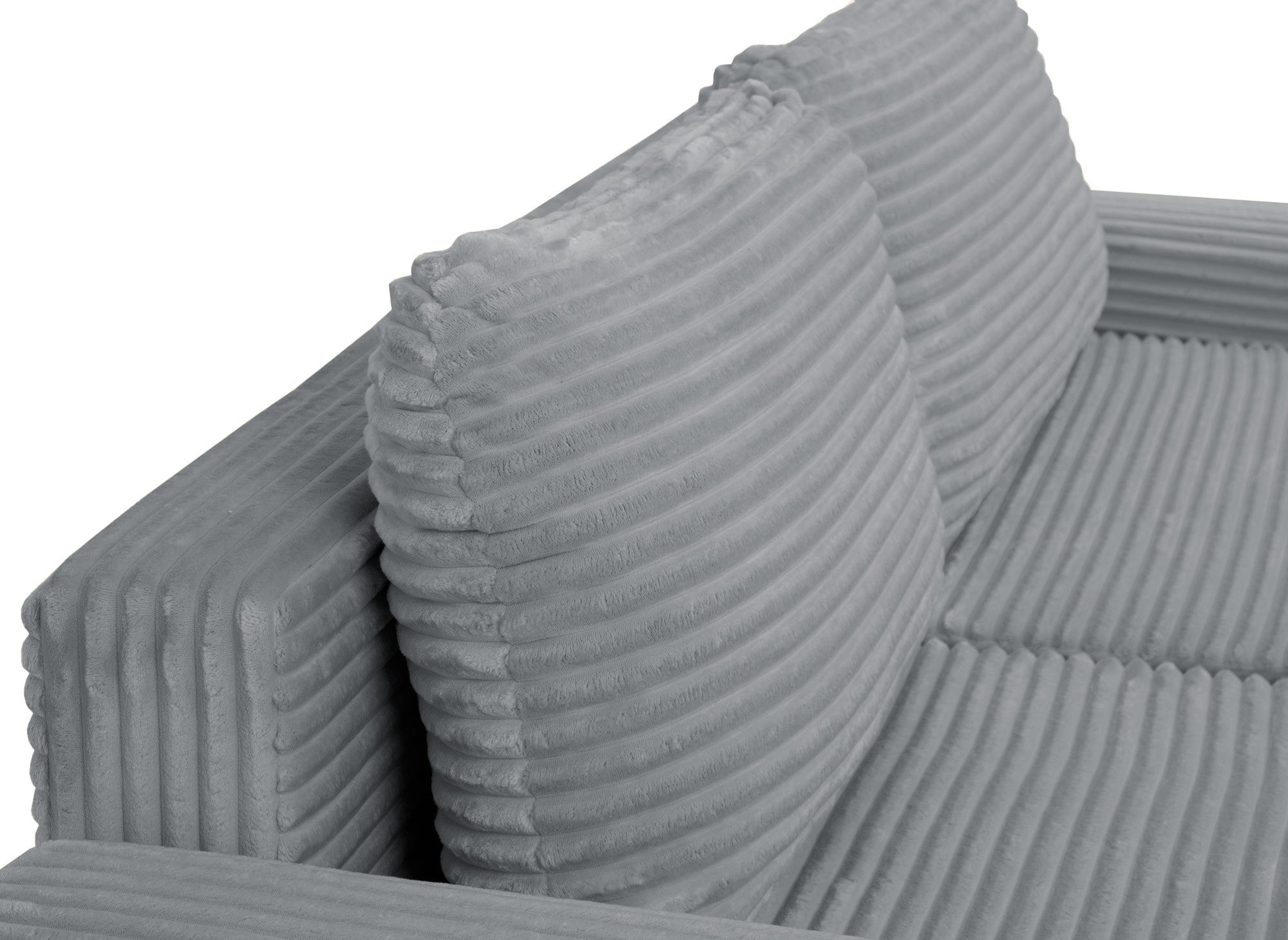 Sofá cama esquinero izquierdo BALI con almacenaje en pana gruesa gris oscuro - Esquinero izquierdo