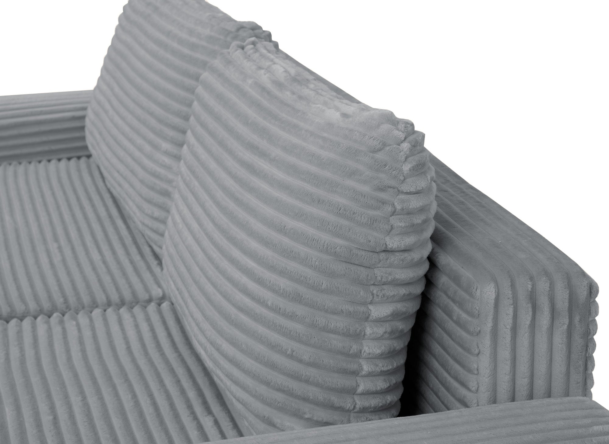 Sofá cama esquinero derecho BALI con almacenaje en pana gruesa gris oscuro - Esquinero derecho