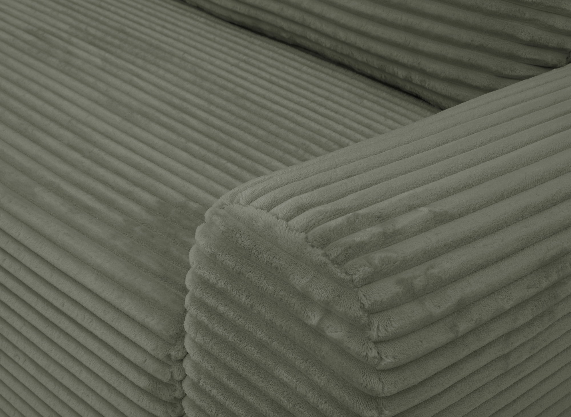 Sofá cama esquinero izquierdo BALI con almacenaje en pana gruesa verde caqui - Esquinero izquierdo