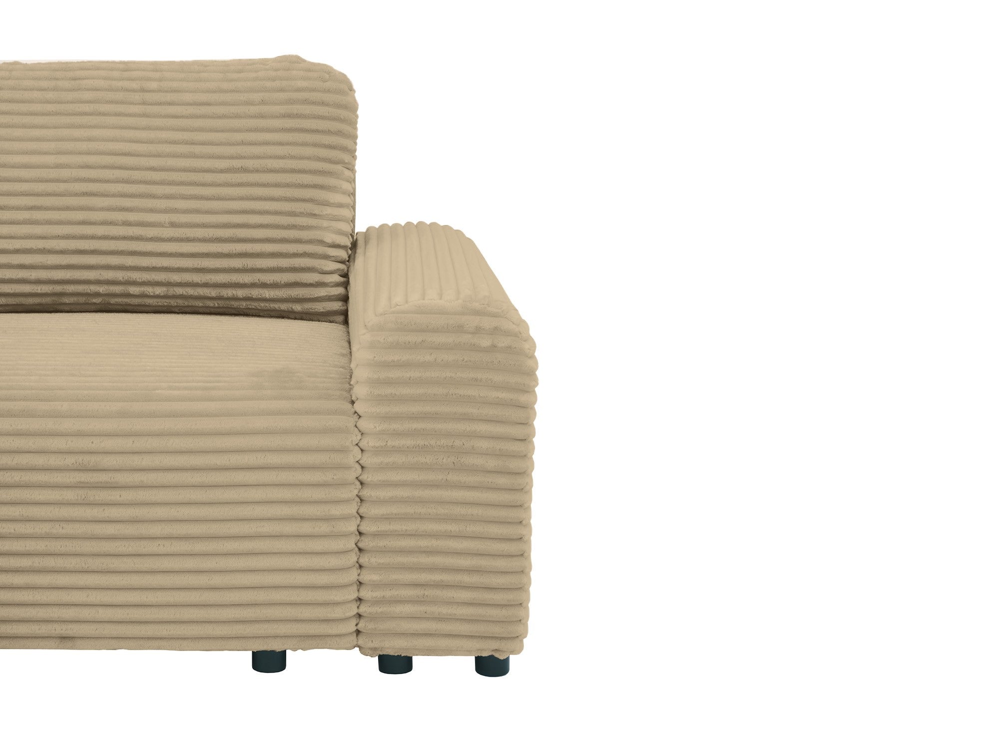 Sofá cama esquinero izquierdo BALI con almacenaje en pana gruesa color topo - Esquinero izquierdo