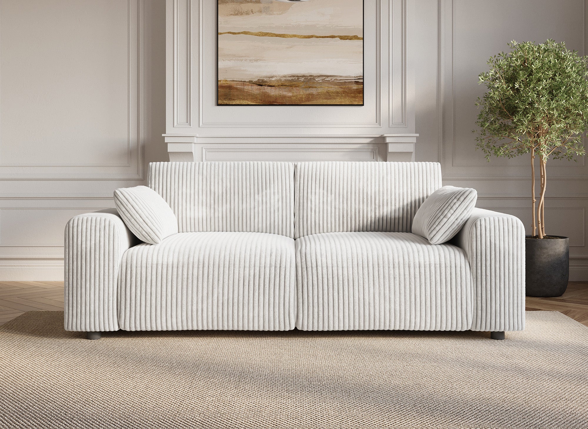 Sofá INAM de 3 plazas en pana gruesa color beige