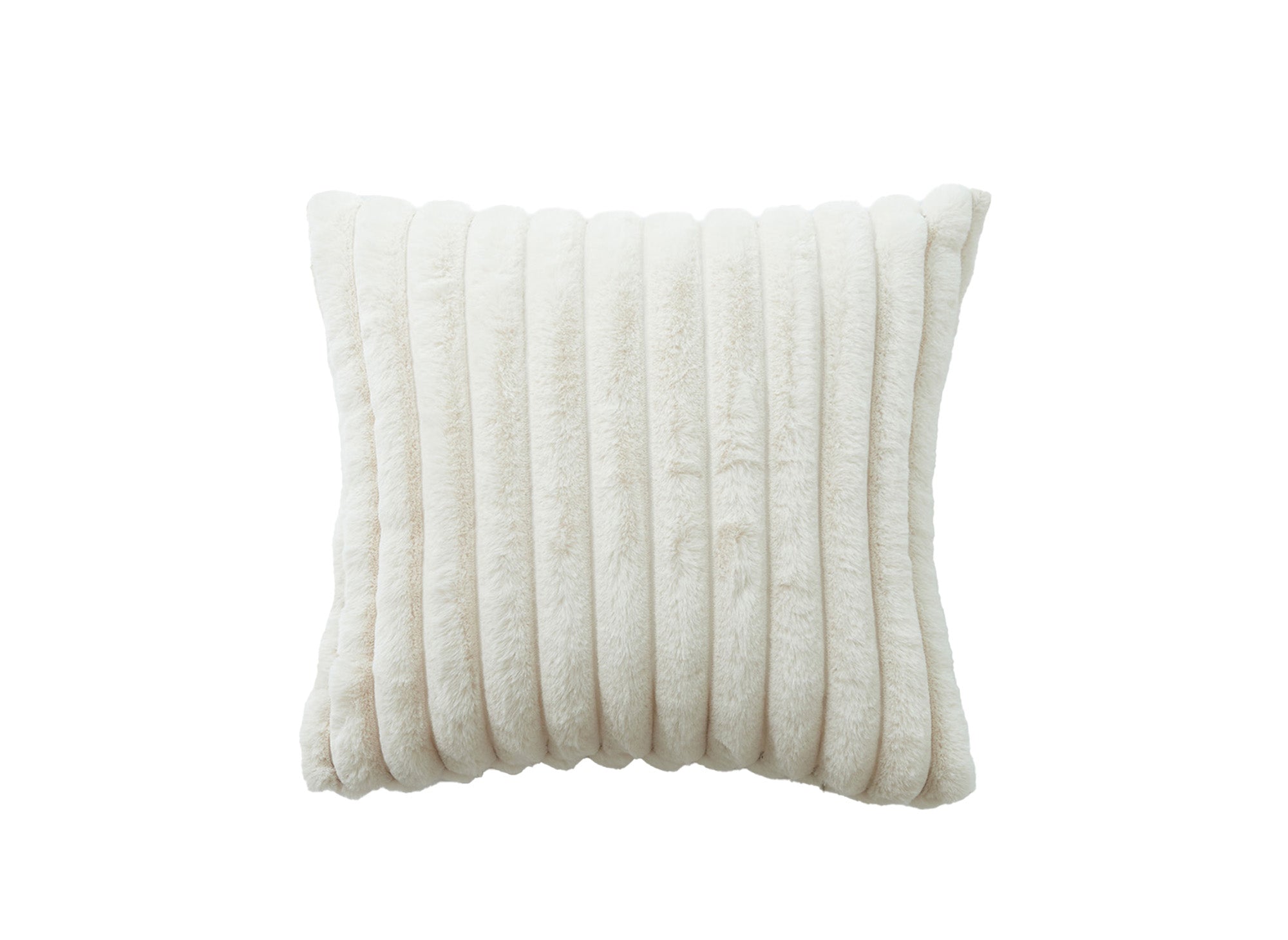 Cojín cuadrado de pana beige con efecto piel, 45x45 cm, URBAN