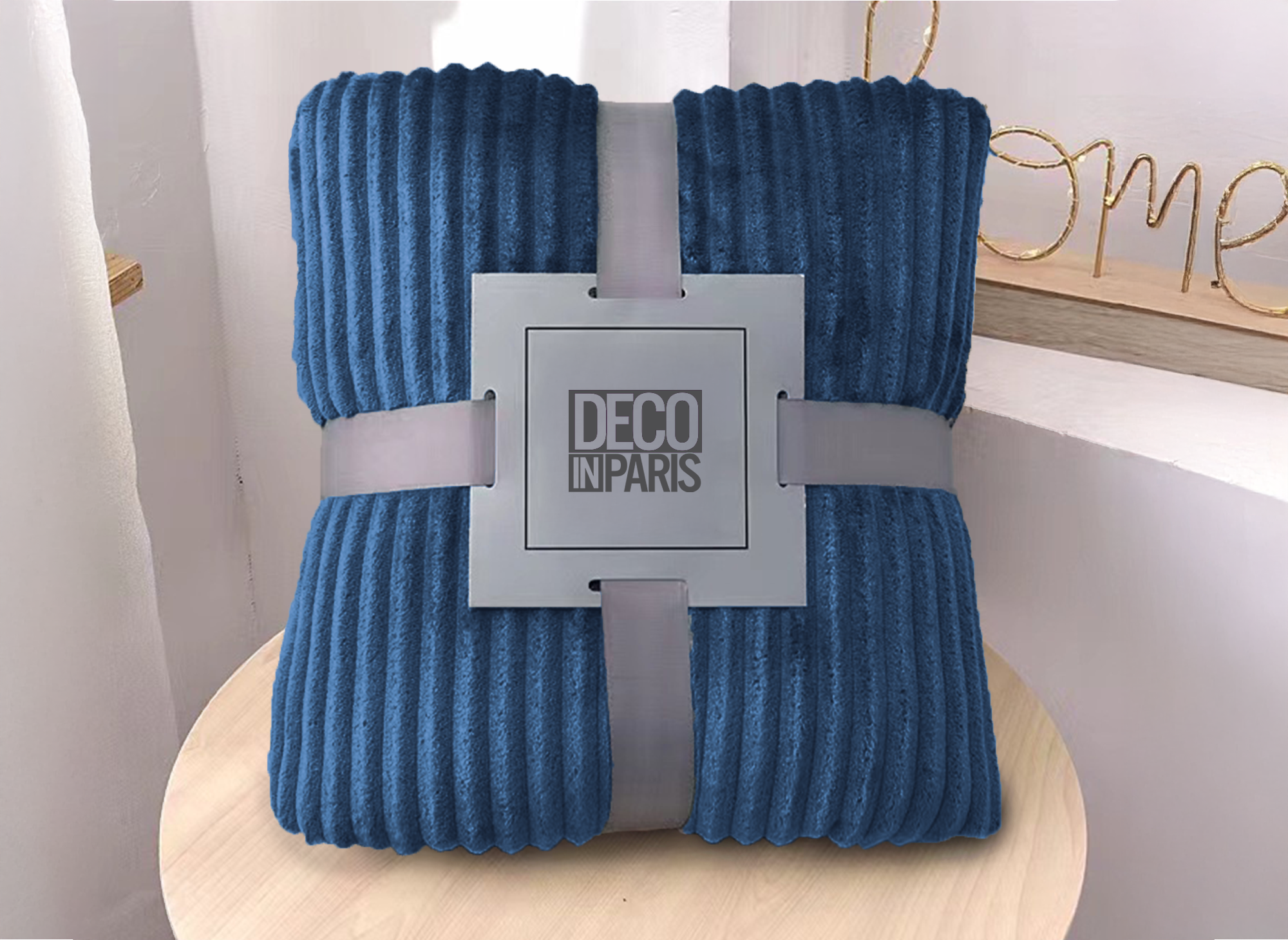 Manta de pana azul 150x200cm COCO