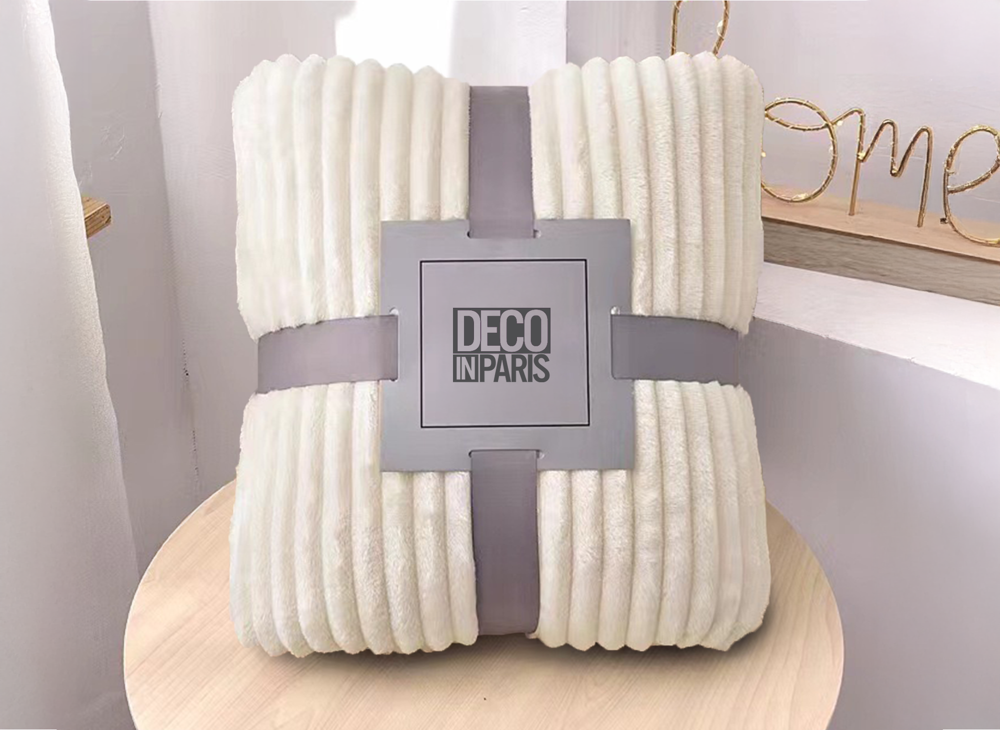 Manta de pana color crudo 150x200cm COCO