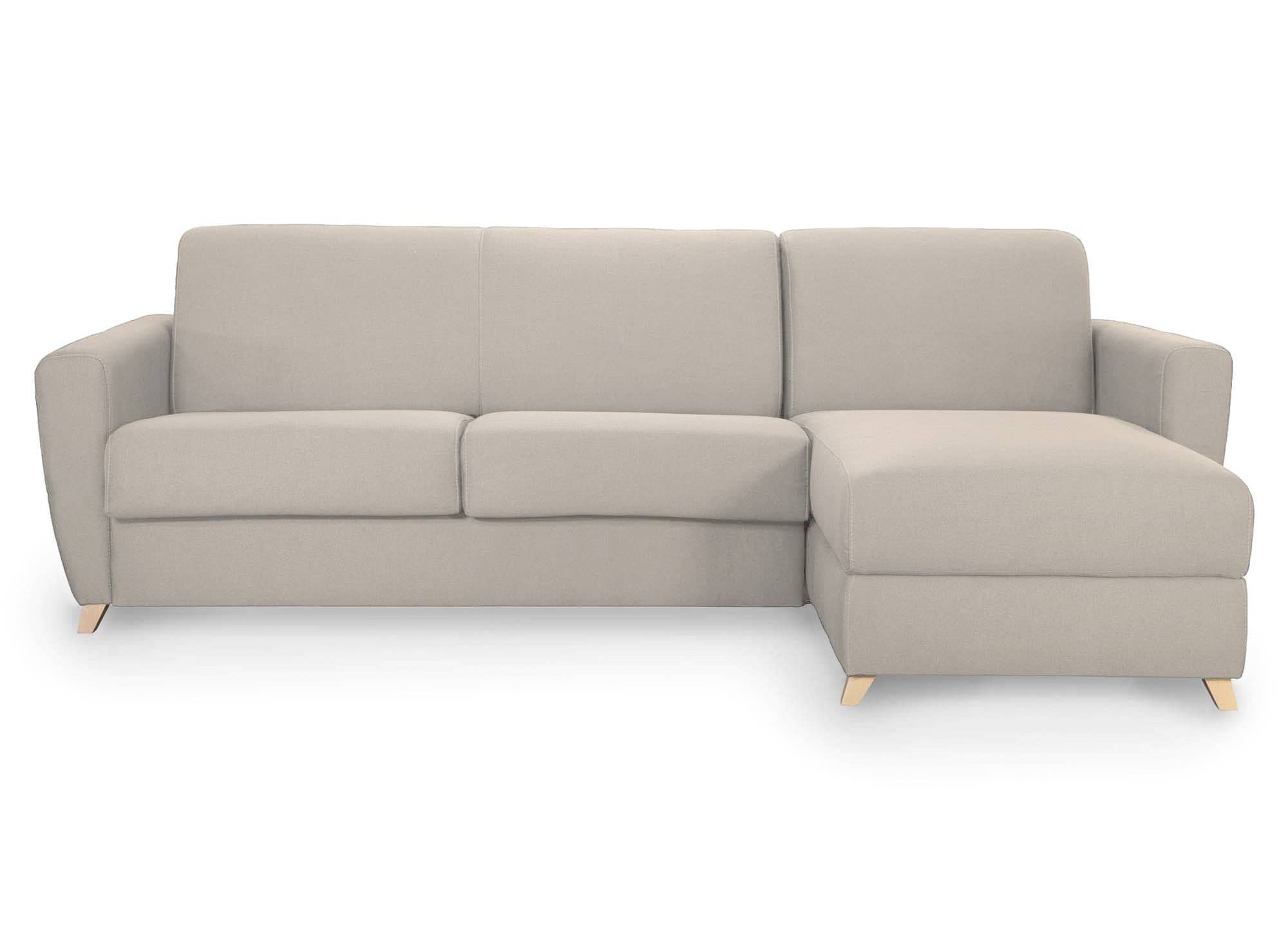 Sofá cama esquinero reversible escandinavo TOBIAS en tela beige