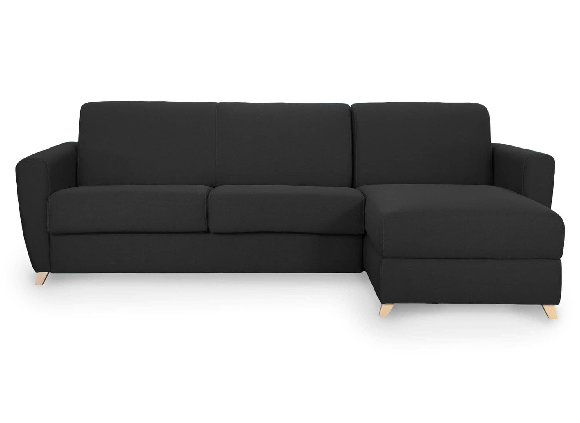 Sofá cama esquinero reversible escandinavo TOBIAS en tejido gris carbón