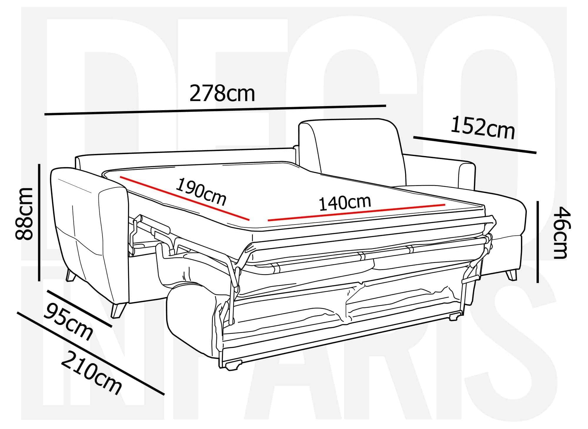 Sofá cama esquinero reversible escandinavo TOBIAS en tela beige