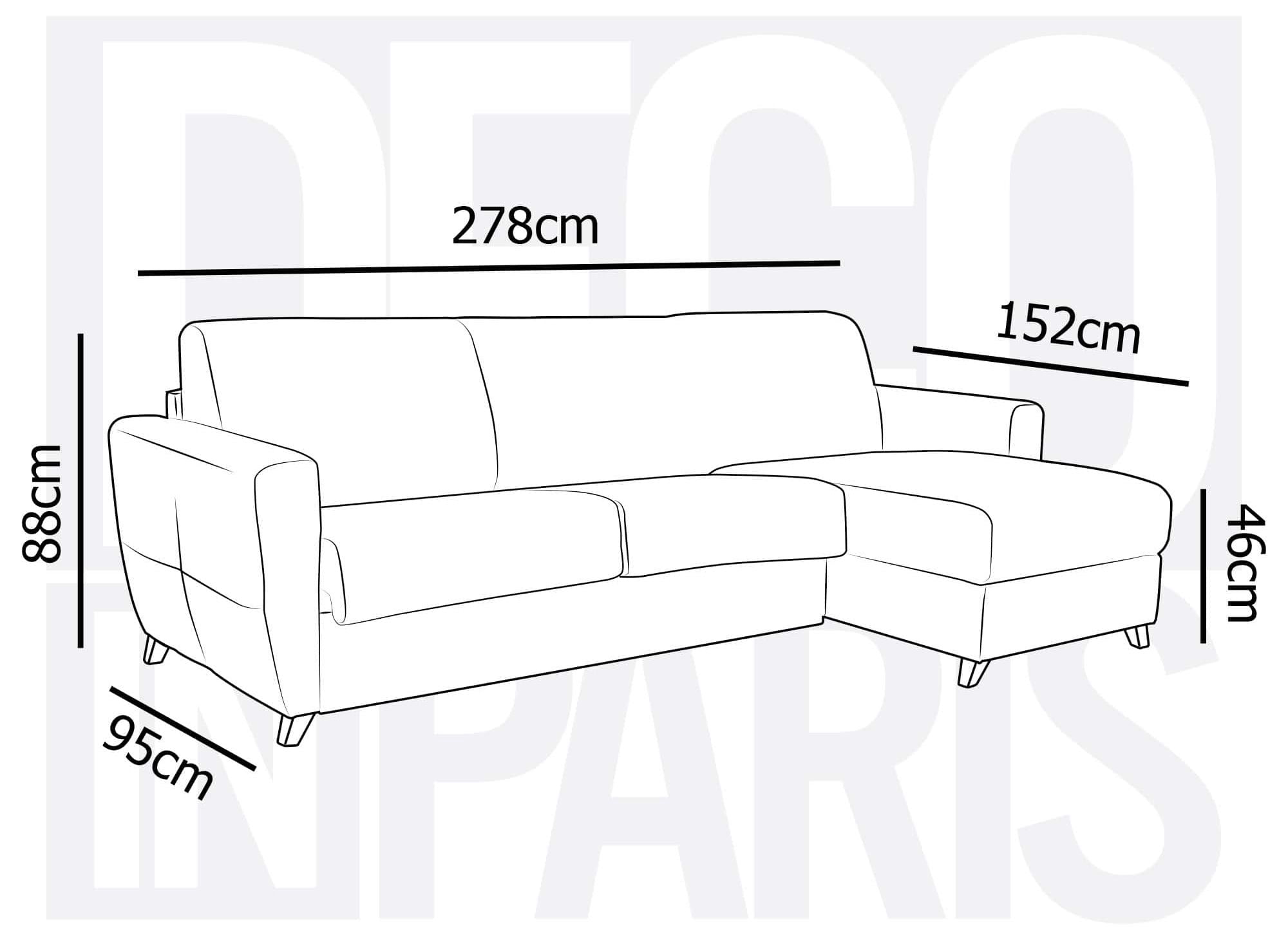 Sofá cama esquinero reversible escandinavo TOBIAS en tela beige