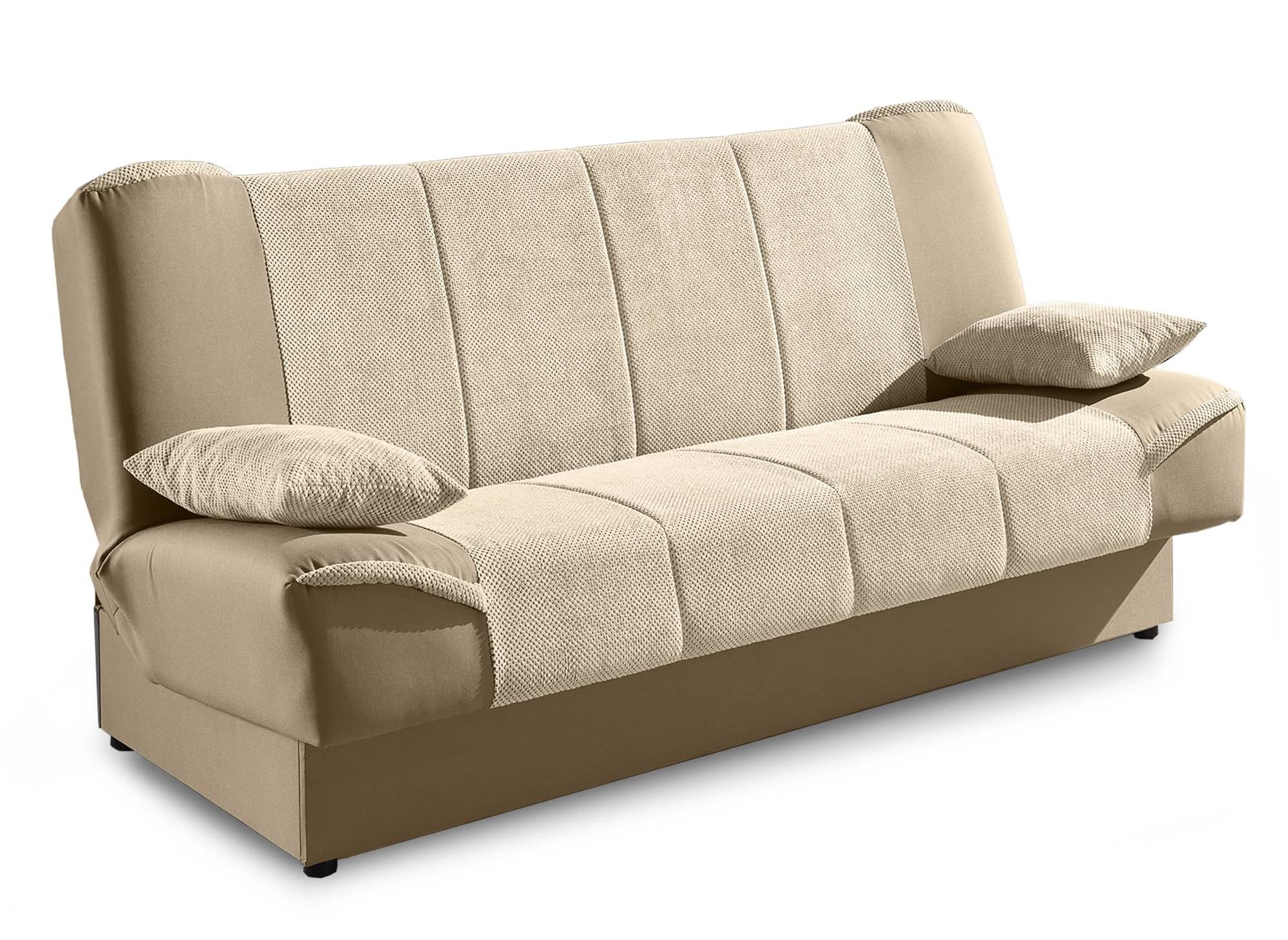Sofá cama NATI beige con mecanismo clic-clac