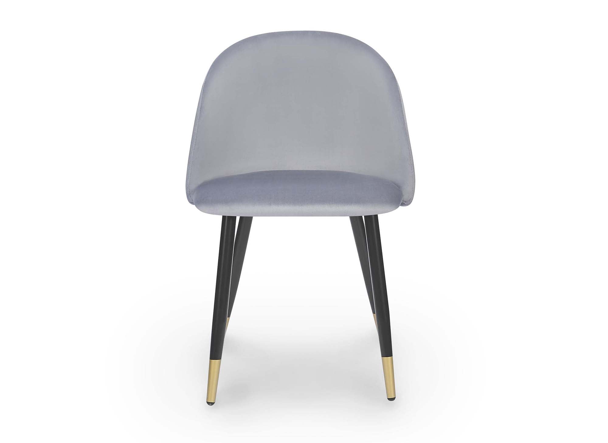 Juego de 4 sillas de diseño LYDIA en terciopelo gris