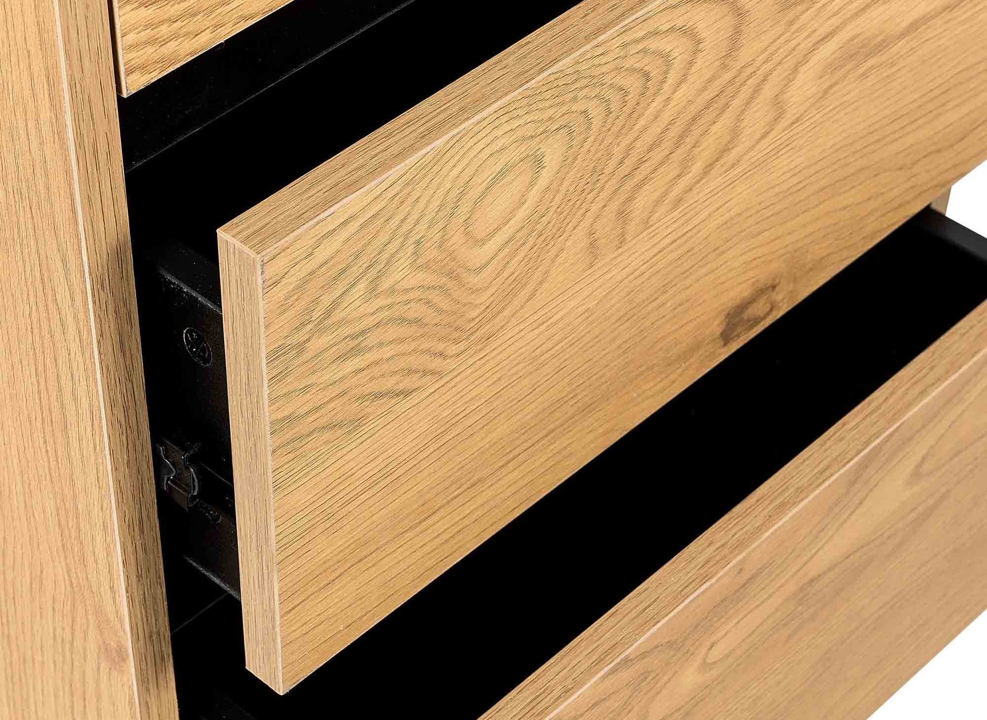 Cómoda de madera DARINA de 4 cajones con tocador integrado