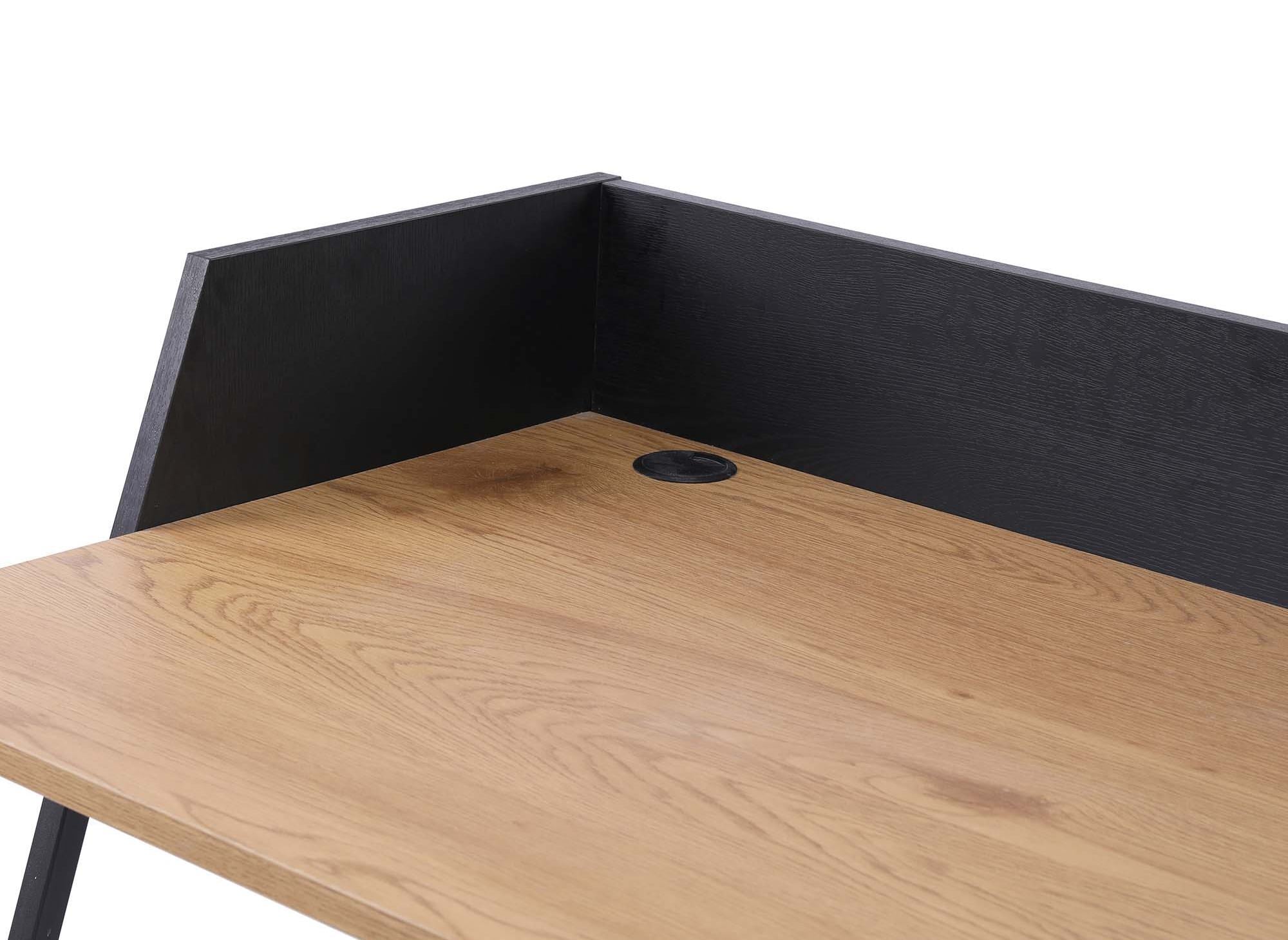 Escritorio compacto de diseño industrial ARMELLE en madera y metal