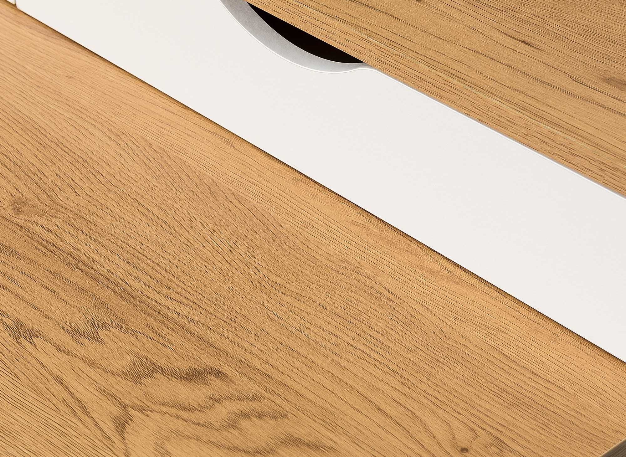 Escritorio escandinavo con almacenamiento de madera y metal NORBERT