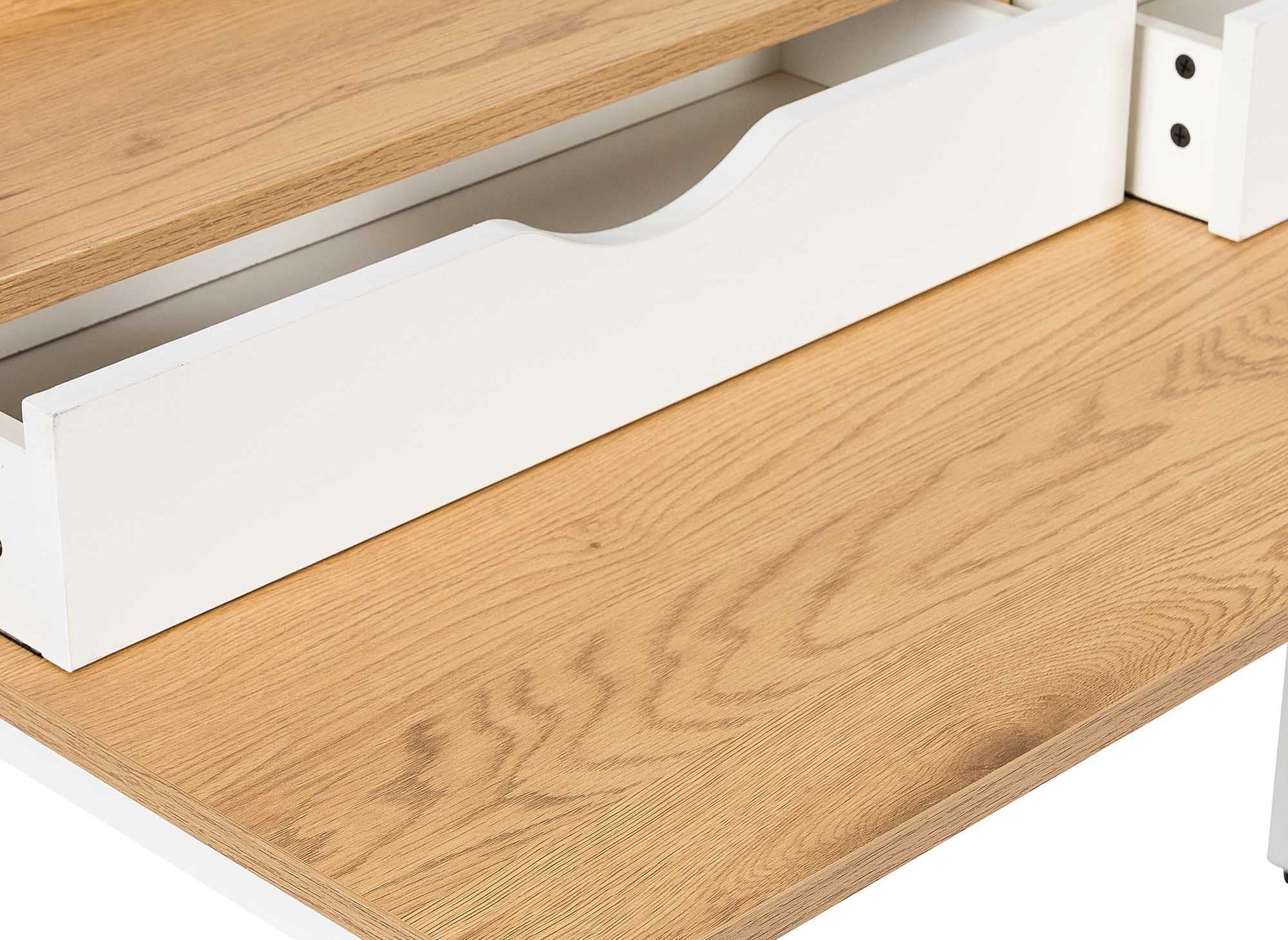 Escritorio escandinavo con almacenamiento de madera y metal NORBERT