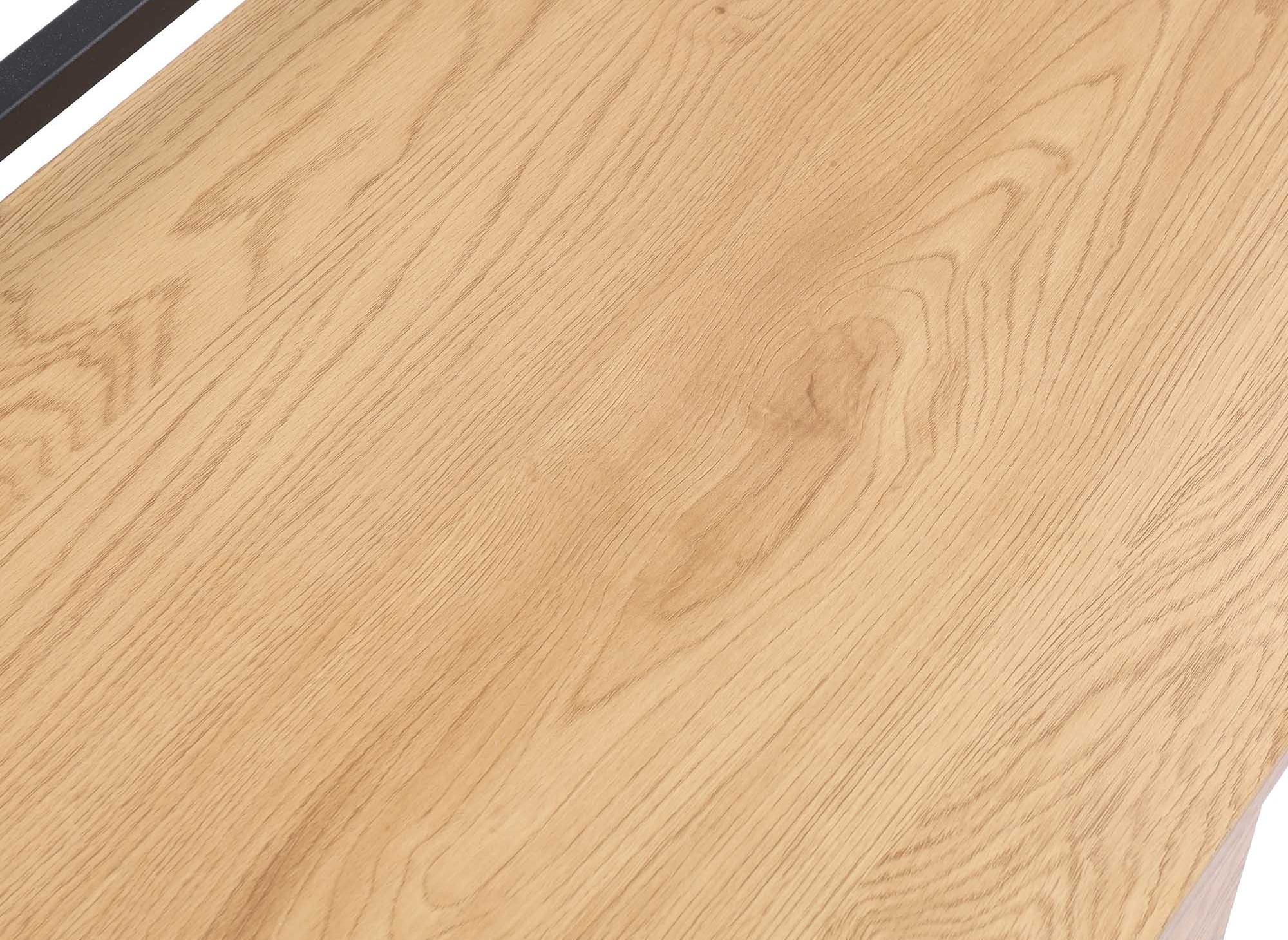 Escritorio compacto de diseño industrial EDMOND en madera y metal