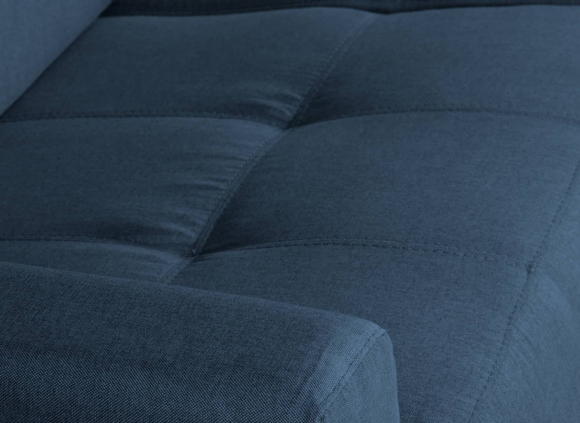 Sofá cama LOUNA de 3 plazas en tela vaquera azul con apertura rápida