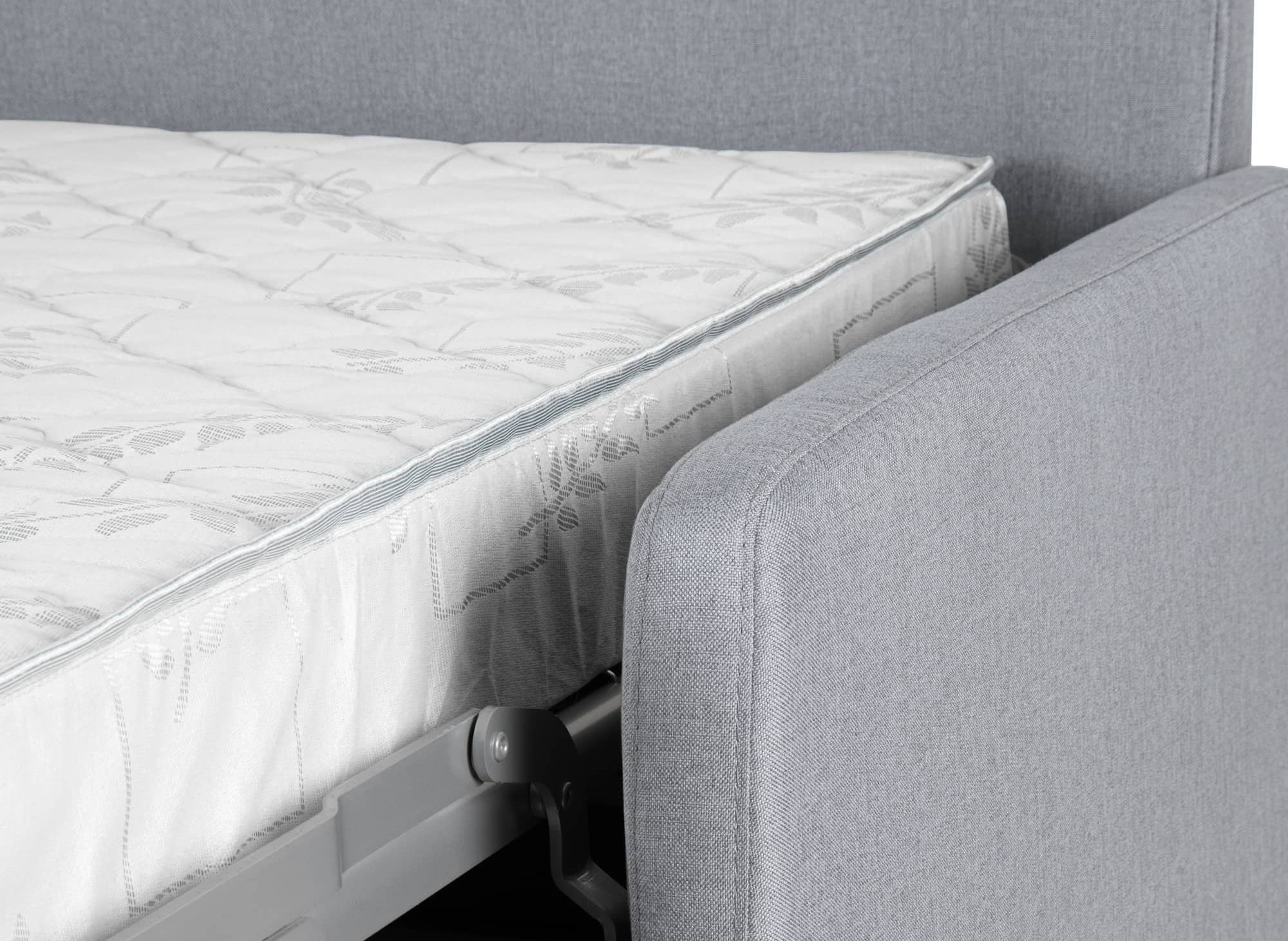 Sofá convertible exprés LOUNA SLIM de 3 plazas en tela gris