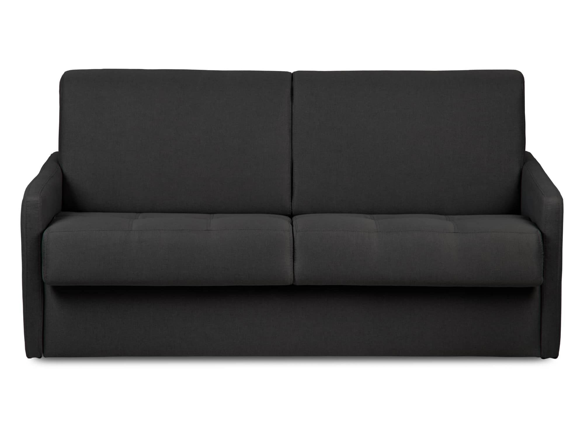 Sofá convertible exprés de 3 plazas LOUNA SLIM en tejido gris antracita
