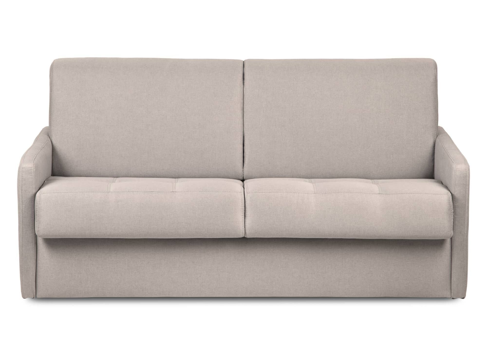 Sofá cama LOUNA SLIM de 3 plazas en tela beige con apertura rápida