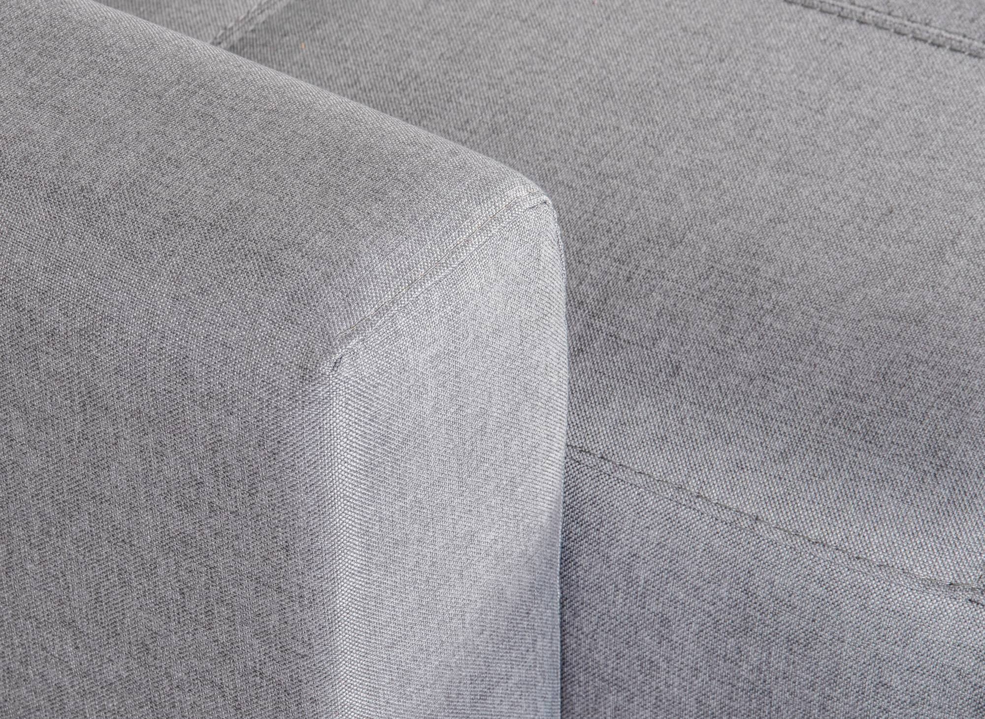 Sofá cama esquinero reversible LOUNA en tela gris con compartimento de almacenamiento