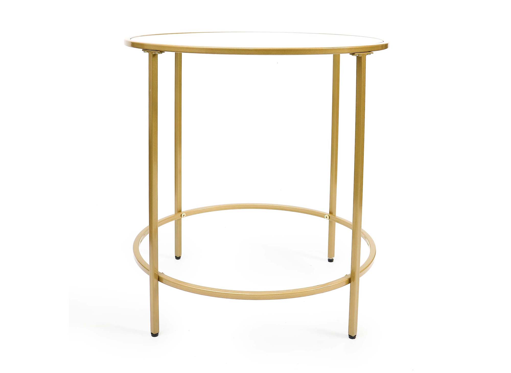 Mesa de centro redonda OLIVE de vidrio y metal