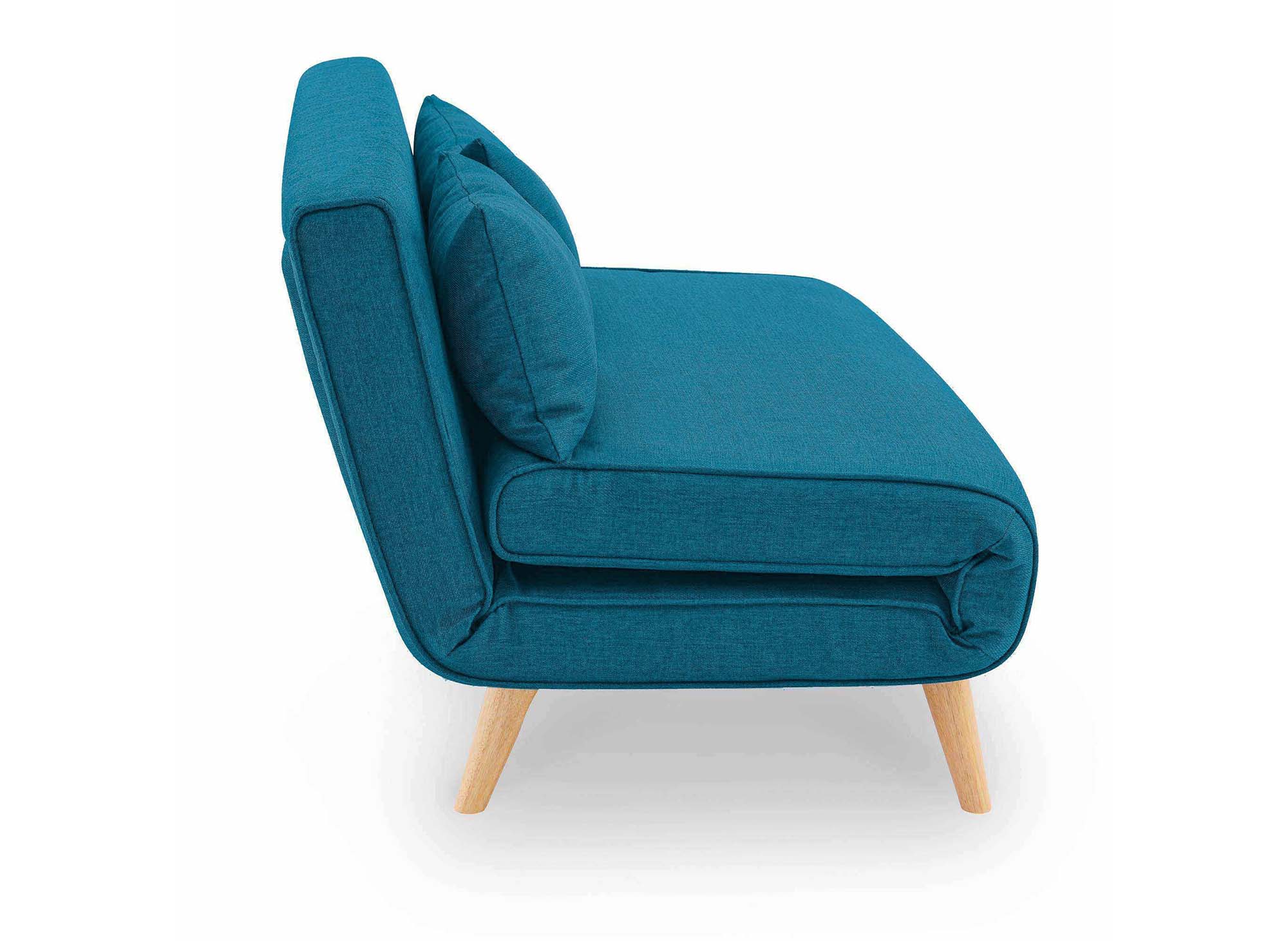 Sofá cama TONKA de 2 plazas en tela azul