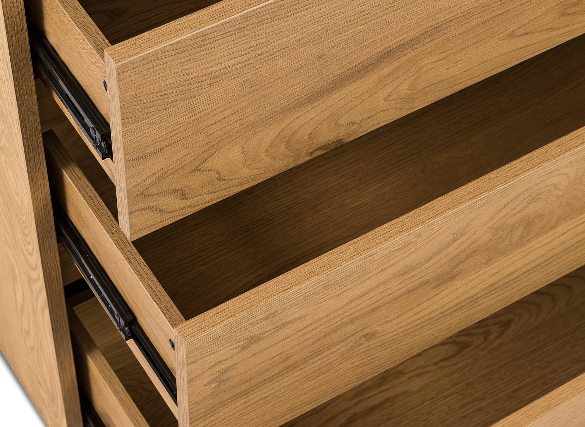 Cómoda SACHA de 4 cajones en madera color roble