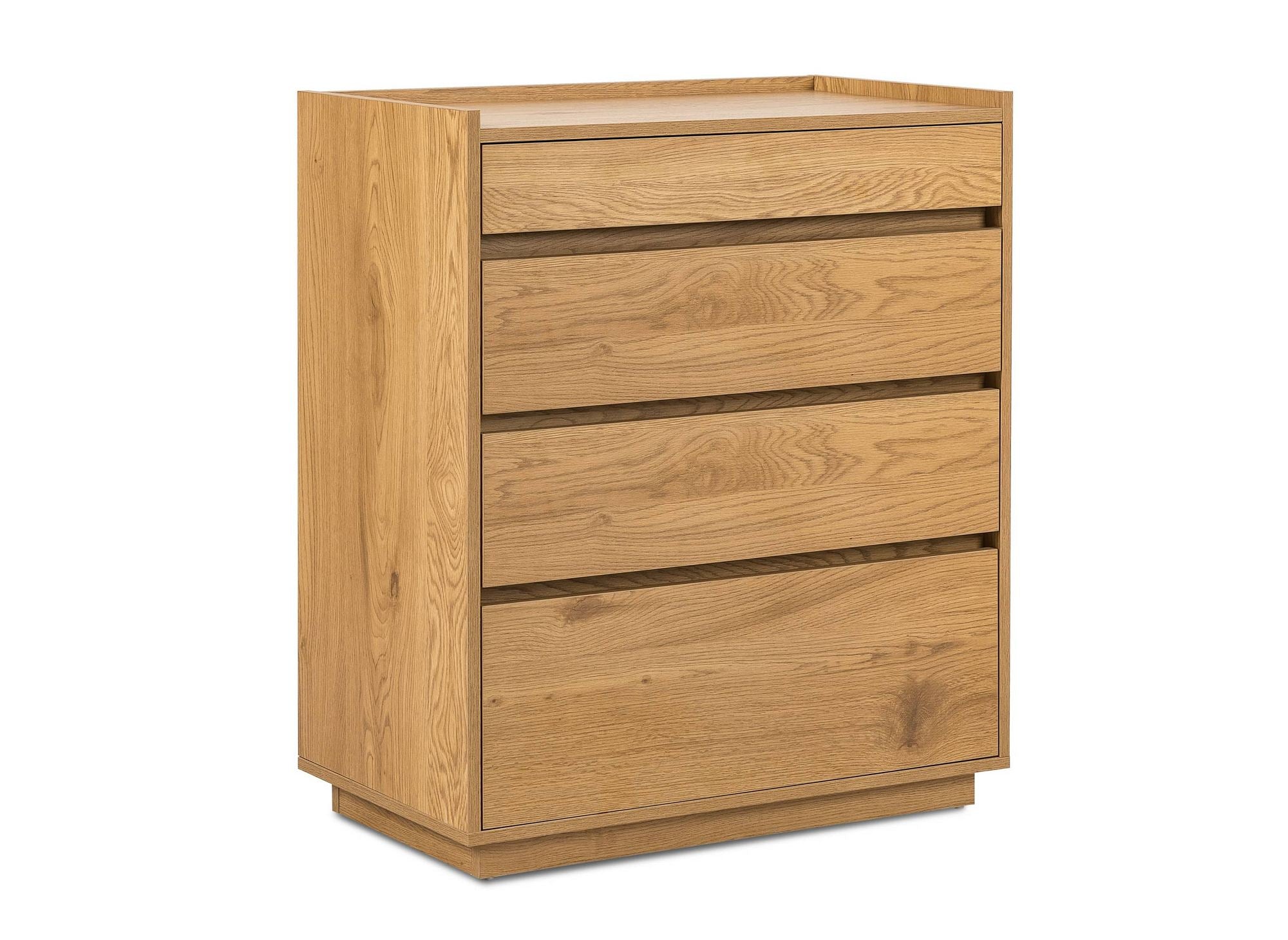 Cómoda SACHA de 4 cajones en madera color roble