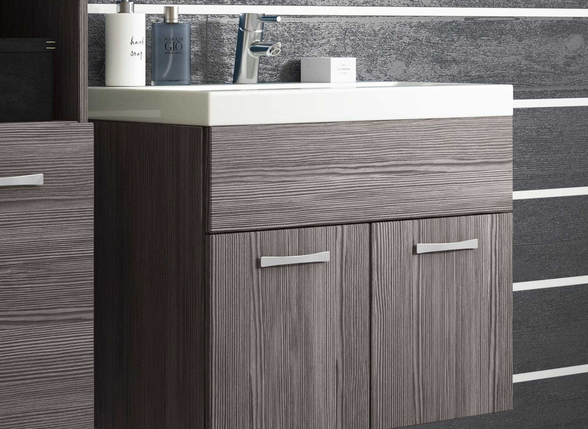 Conjunto de muebles de baño de diseño para montaje en pared HARMONY - Wengué