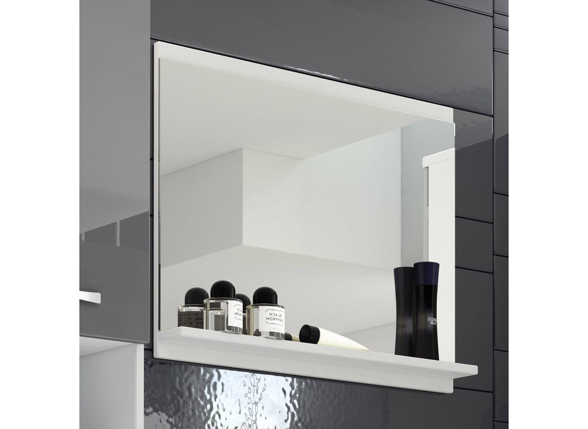 Conjunto de muebles de baño de diseño para montaje en pared HARMONY XL - Blanco y gris