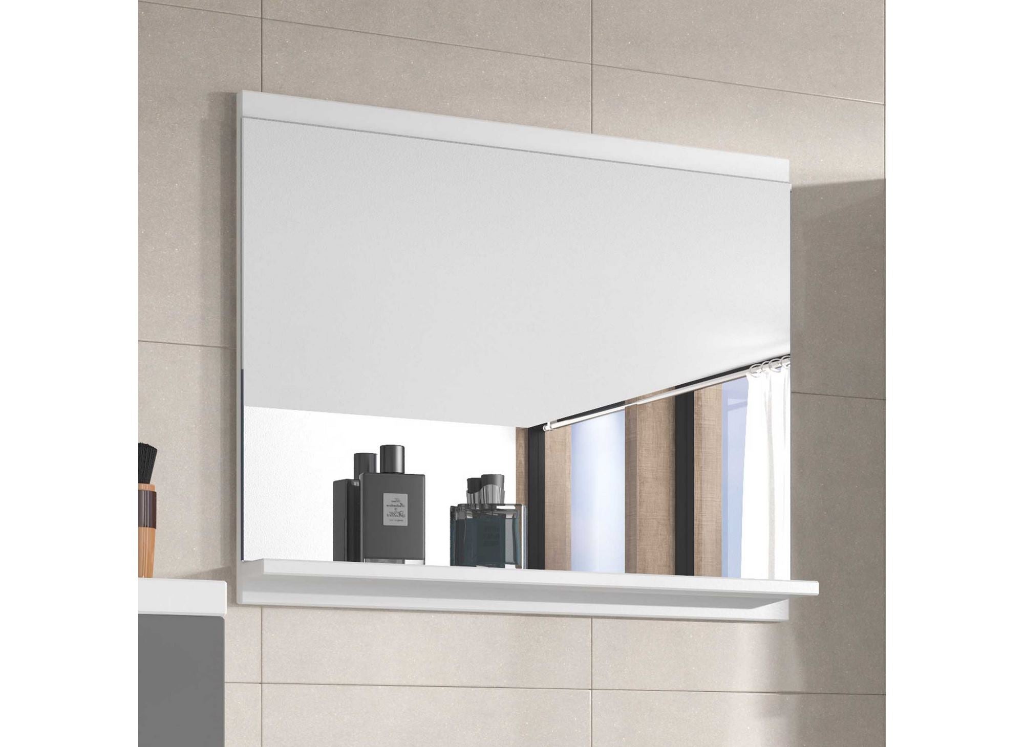 Conjunto de muebles de baño suspendidos - Blanco y gris SHELBY